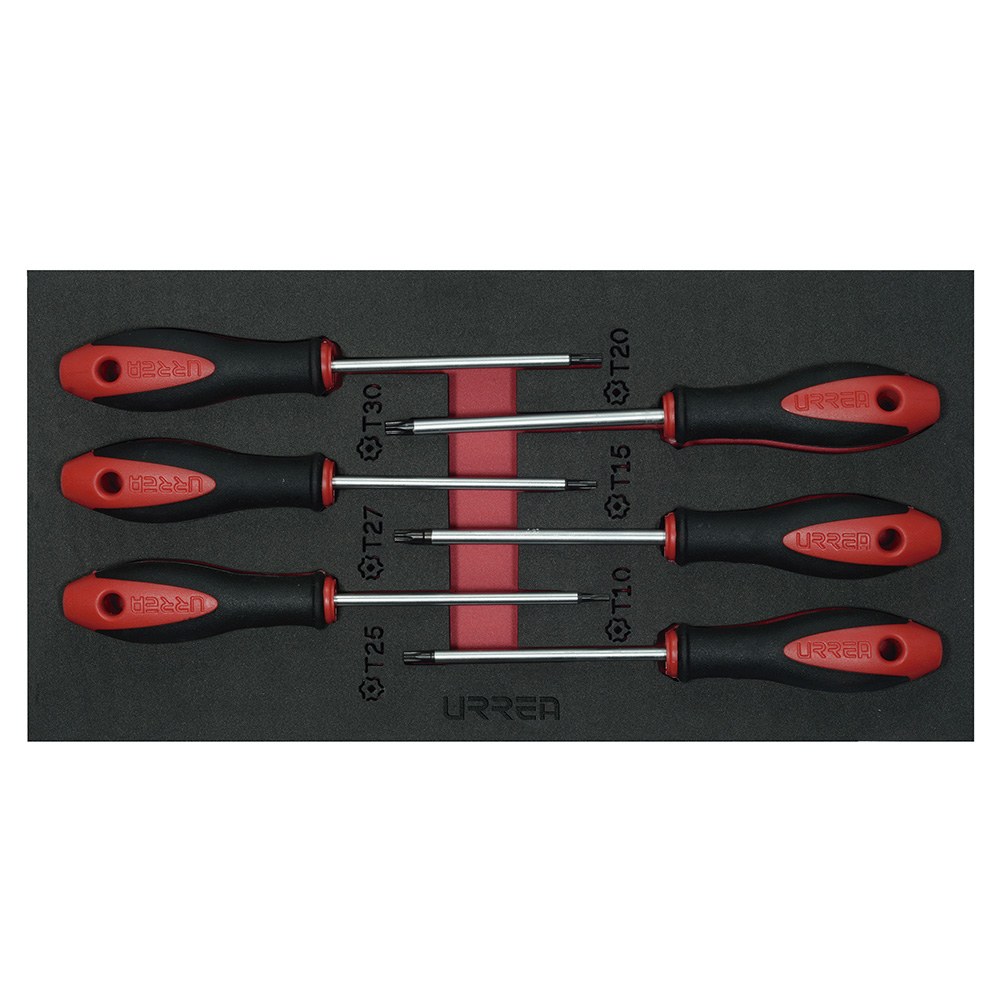Juego de destornilladores con mango bimaterial punta Torx 6 piezas, CH129-C Urrea