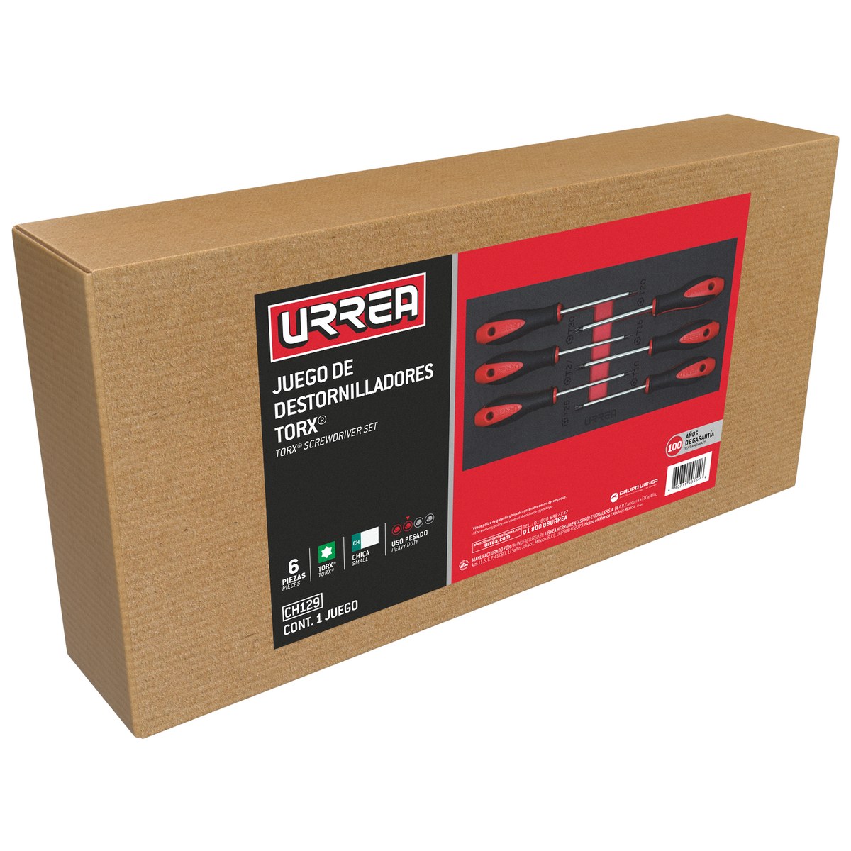 Juego de destornilladores con mango bimaterial punta Torx 6 piezas, CH129-C Urrea - Imagen 2