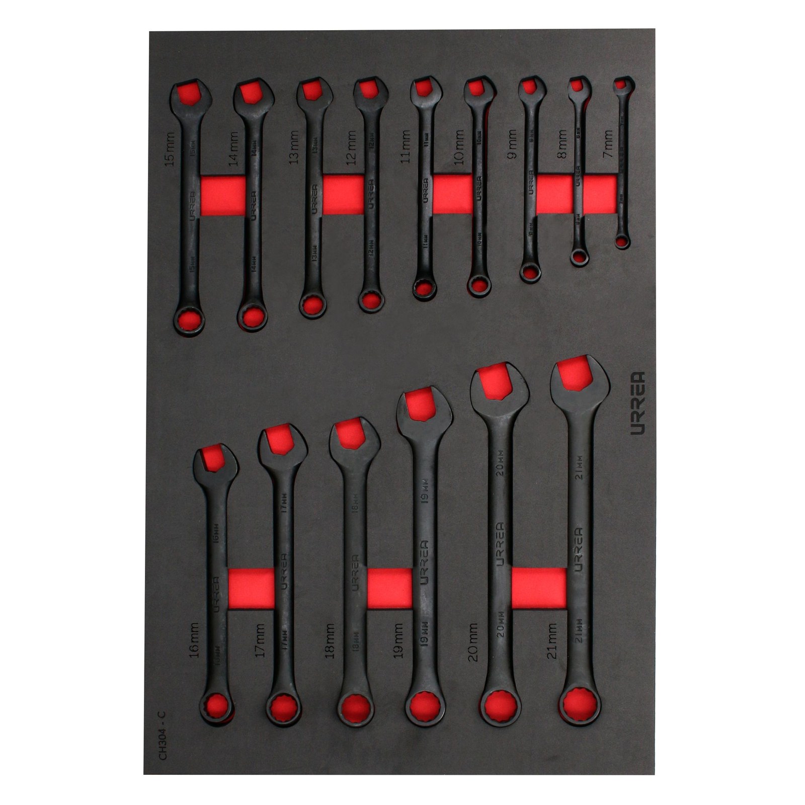 Juego de llaves combinadas fosfatizadas métricas 15 piezas, CH304-C Urrea - Imagen 3