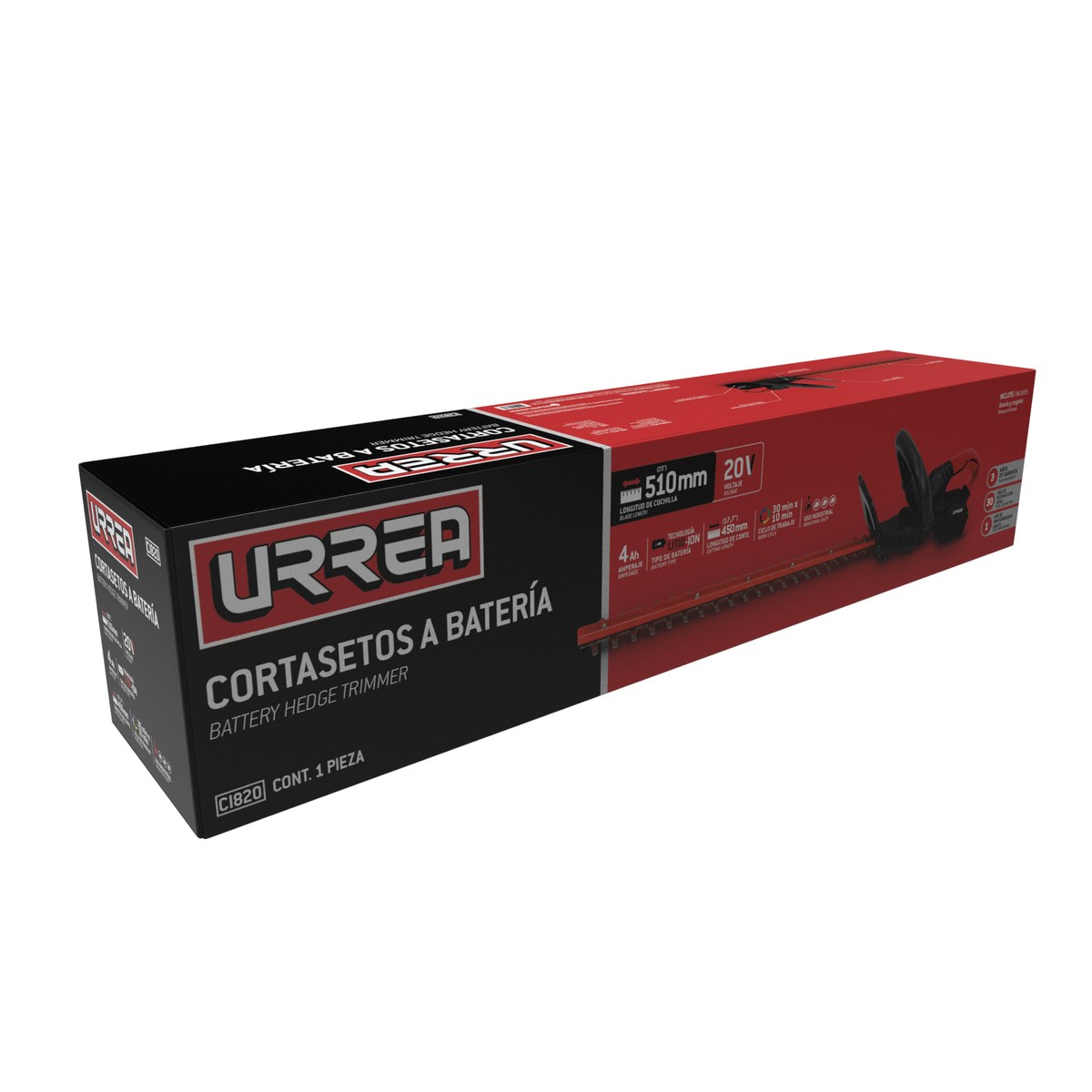 Cortasetos 17.7" a batería Litio-ion 20 V Urrea - Imagen 2
