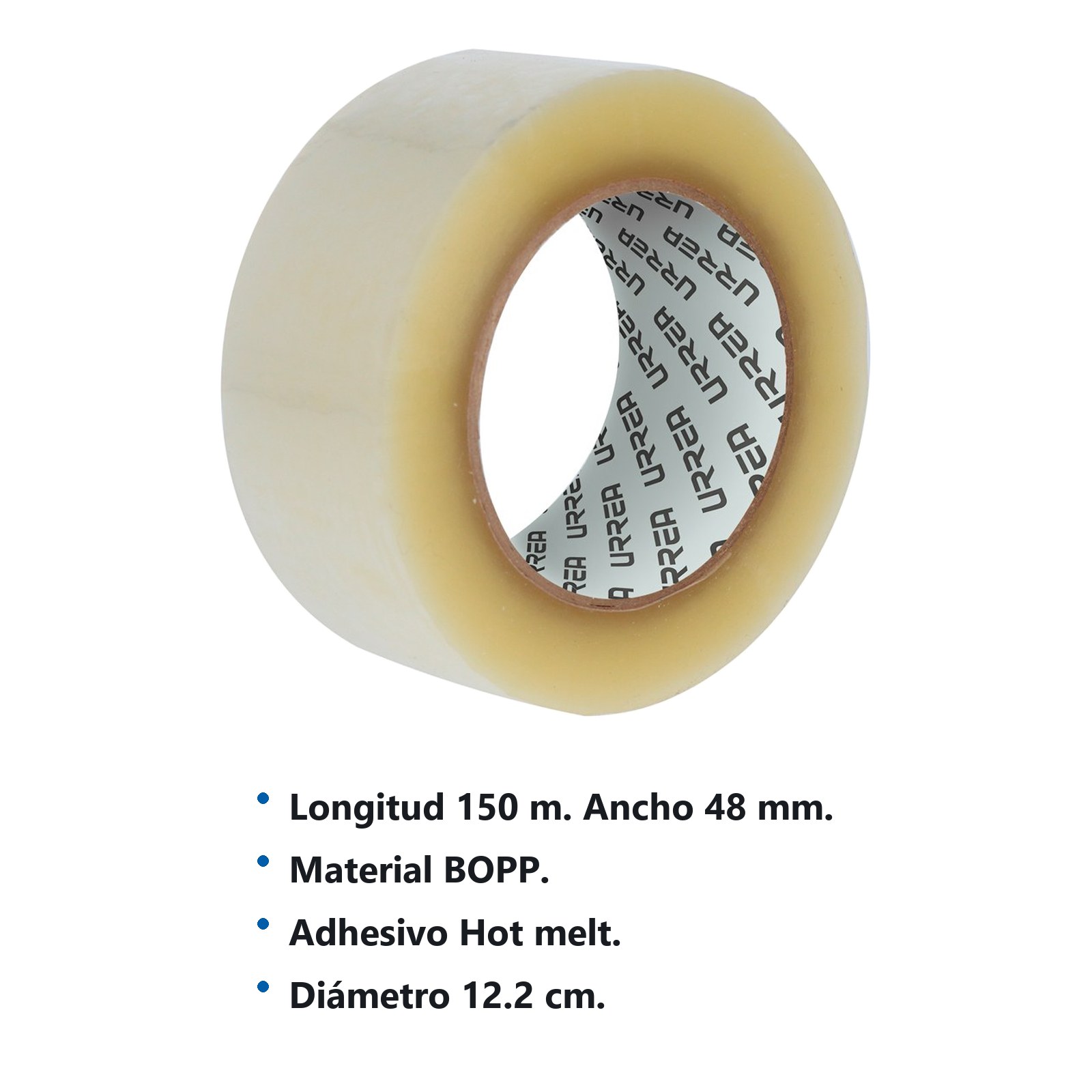 Cinta transparente hot melt para empacar 48 mm x 150 m Urrea - Imagen 2