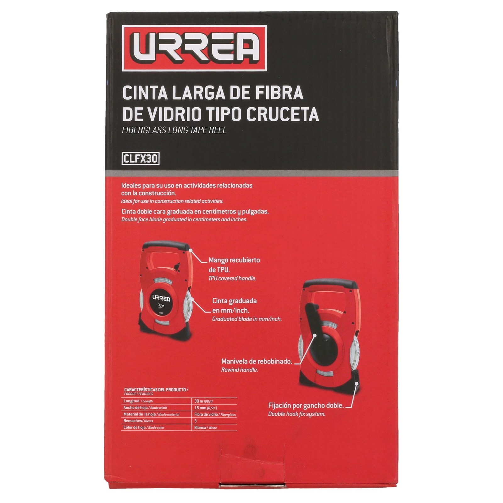 Cinta larga de fibra de vidrio tipo cruceta 30 m Urrea - Imagen 4