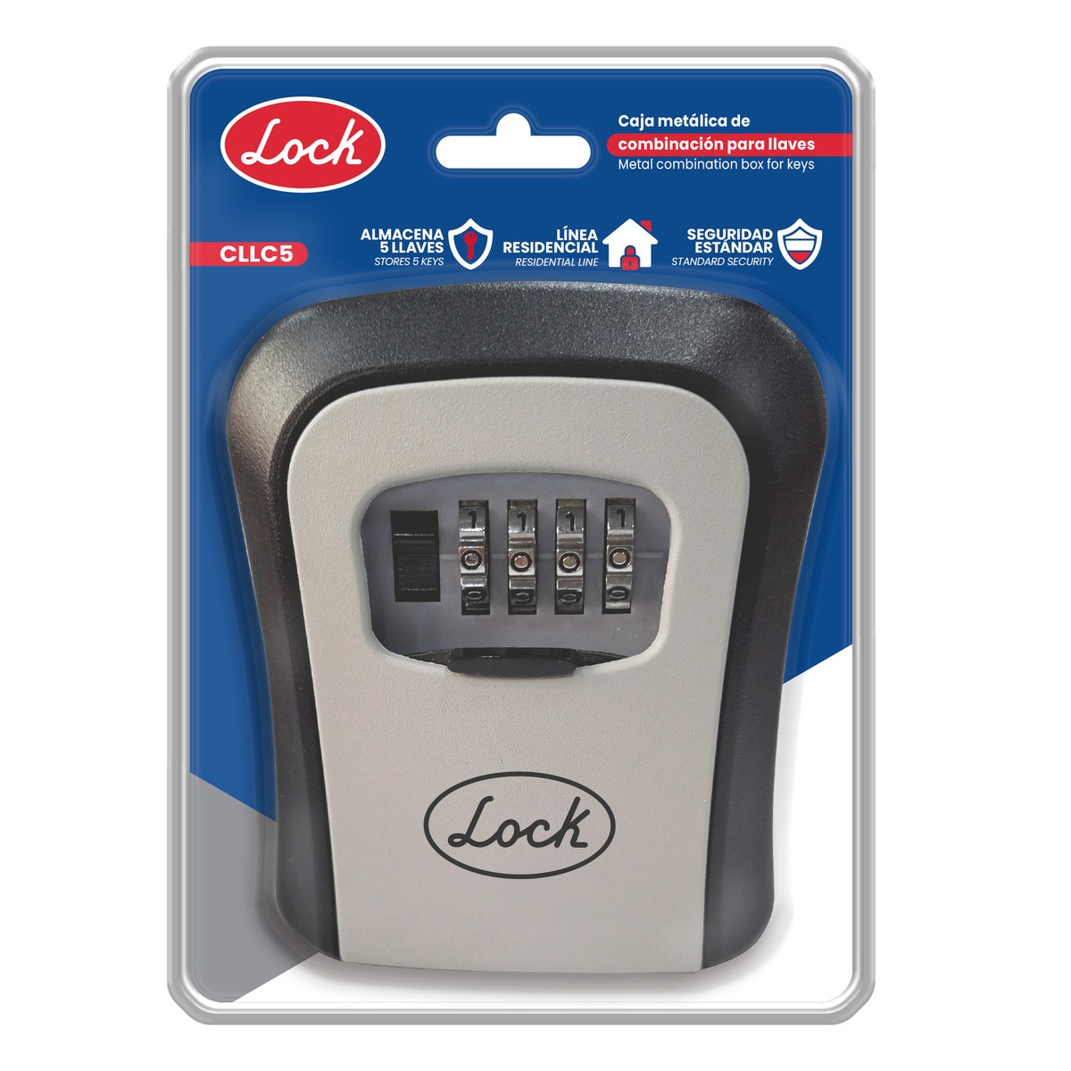 Caja metálica de combinación para 5 llaves, para pared Lock - Imagen 2