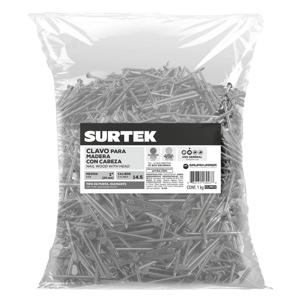 Clavo para madera con cabeza 1", 1 kg Surtek - Imagen 2