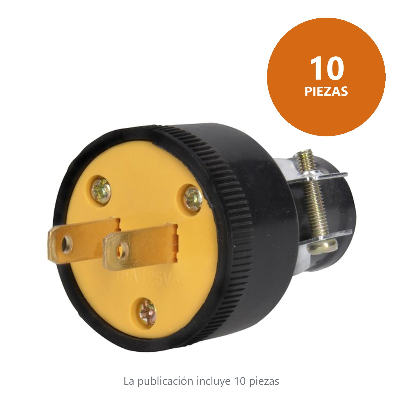 Clavija reforzada polarizada, color amarillo Surtek - Imagen 3