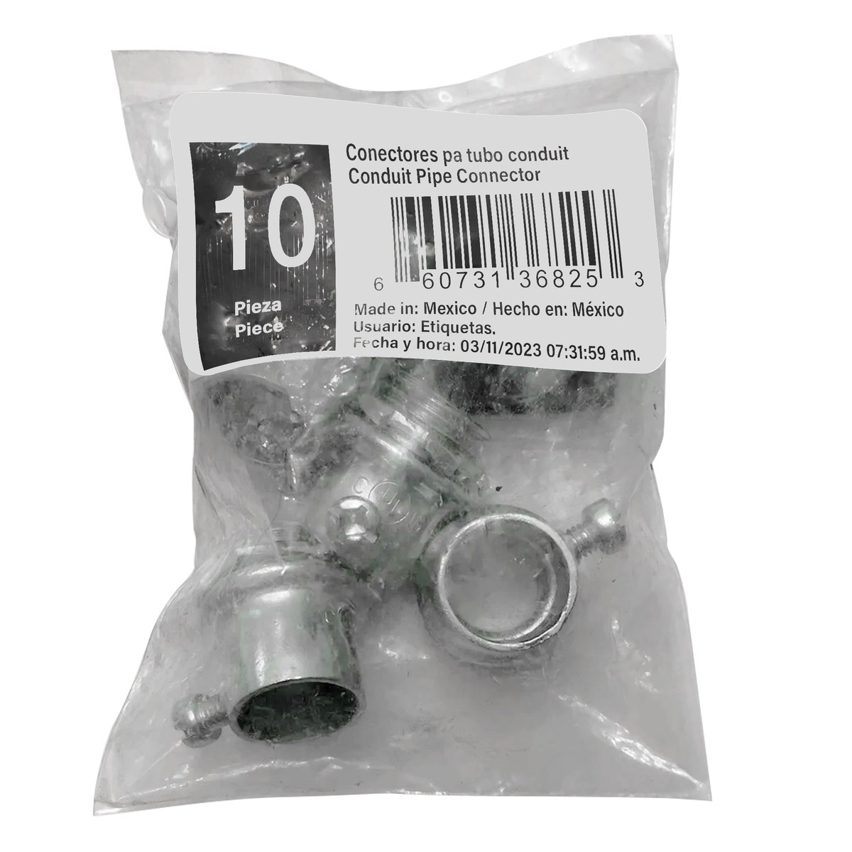 Conector recto para tubo liquid tight 3/4" Surtek - Imagen 2