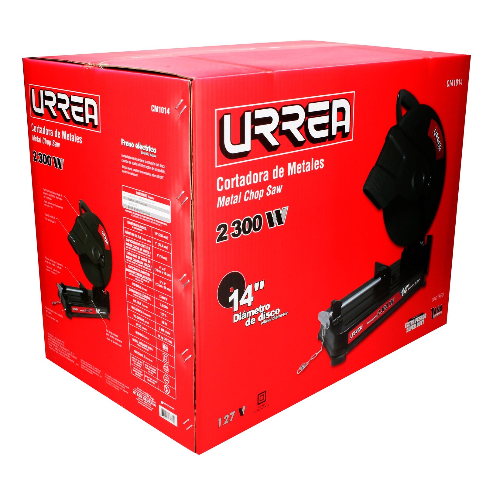 Cortadora de metales 14" 2300 W 127 V, 3800 RPM Urrea - Imagen 3