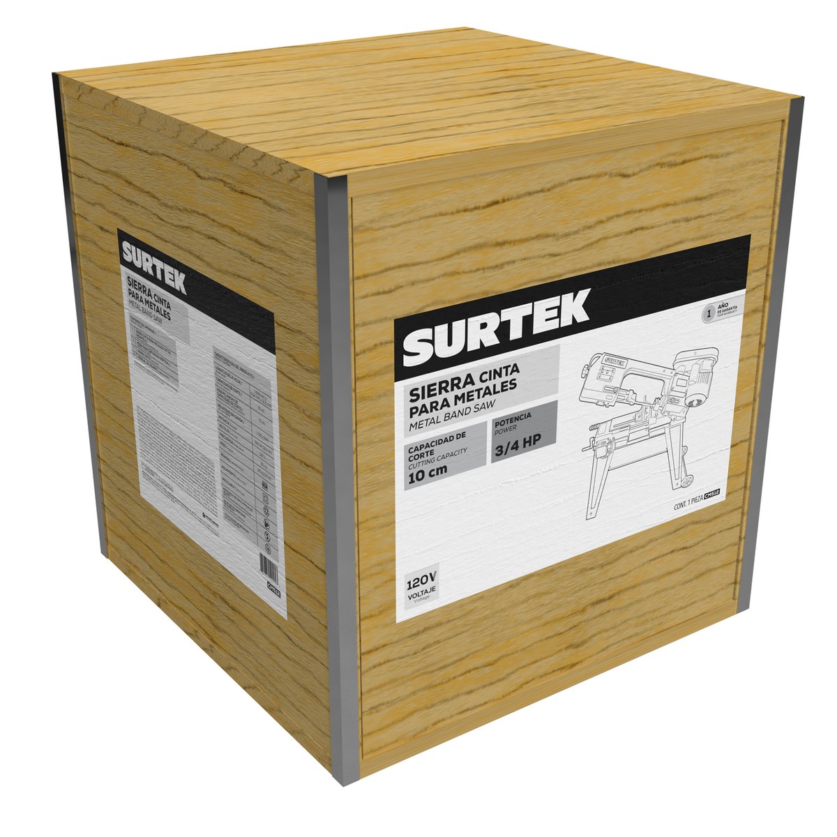 Sierra cinta para metales 4" 550 W 120 V, 1780 RPM Surtek - Imagen 2