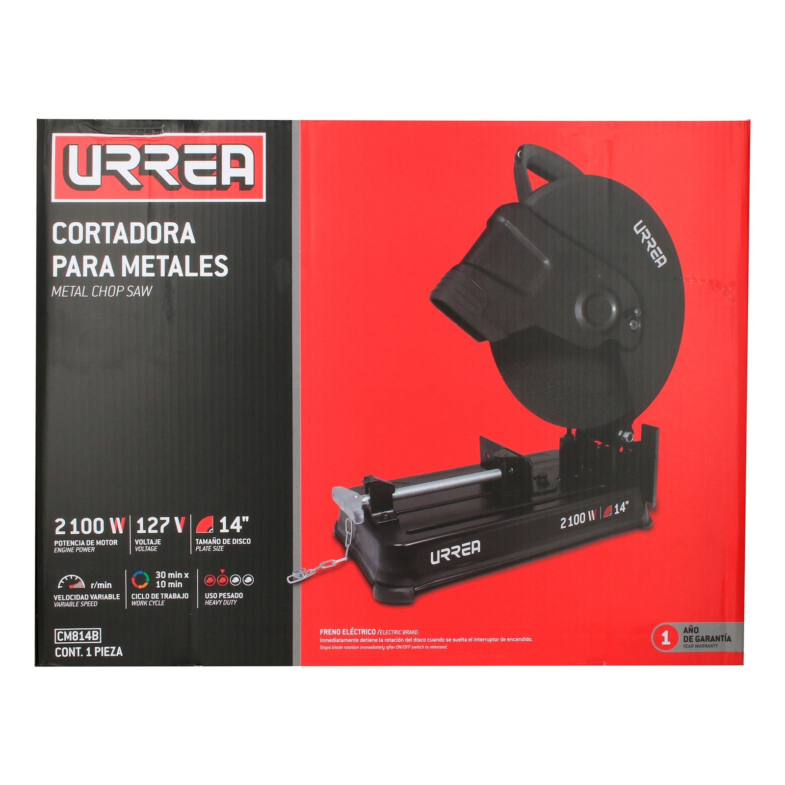 Cortadora de metales 14" 2100 W 127 V, 3800 RPM Urrea - Imagen 4