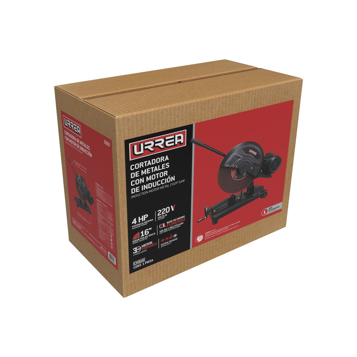 Cortadora de metales 16" 3000 W 220 V, 3450 RPM Urrea - Imagen 3