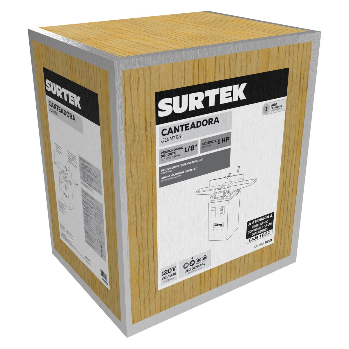 Canteadora 6" 750 W 120 V, 5200 RPM con guía montada con ajuste de inclinación hasta 45° Surtek - Imagen 2