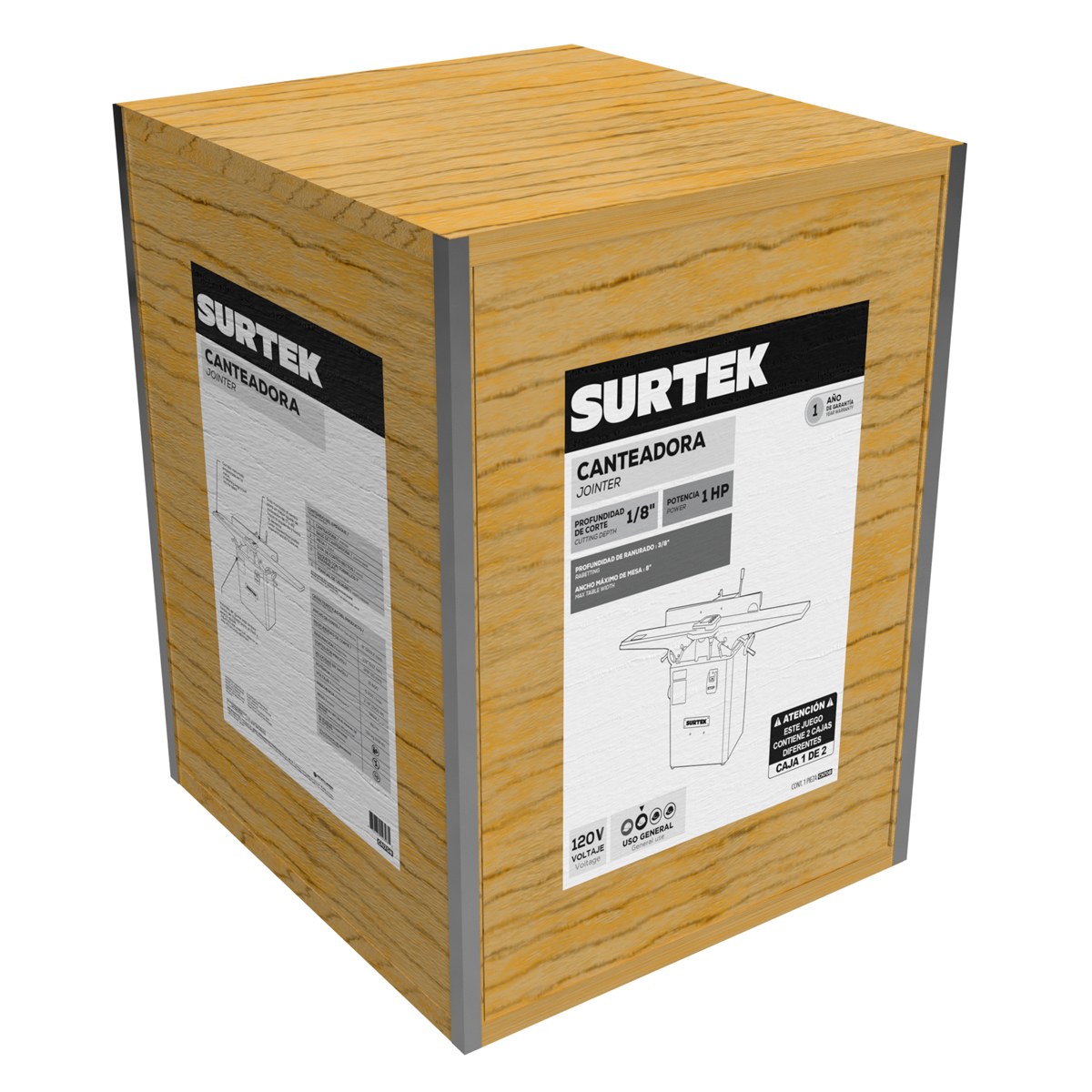 Canteadora 8" 1500 W 220 V, 5200 RPM con guía montada con ajuste de inclinación hasta 45° Surtek - Imagen 2