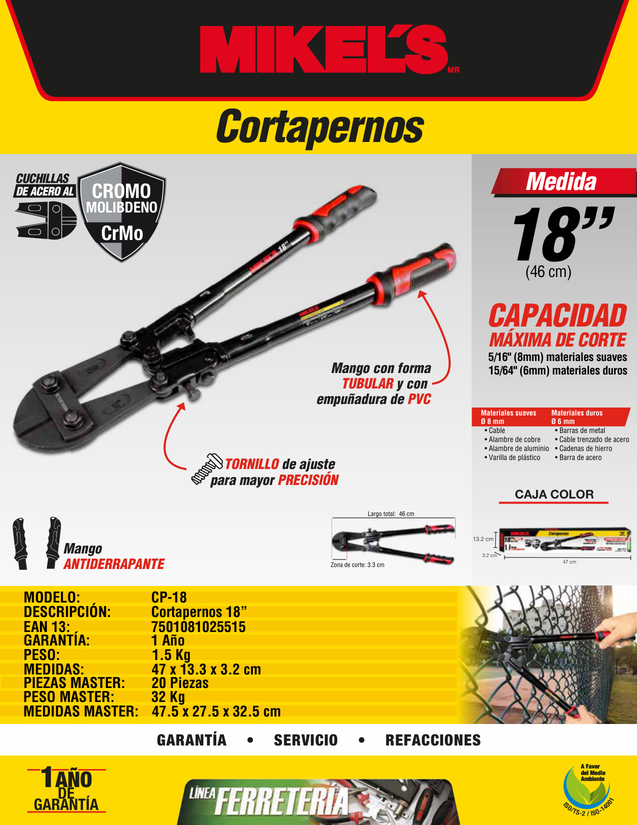 MIKELS CP-18 Cortapernos 18" - Imagen 2