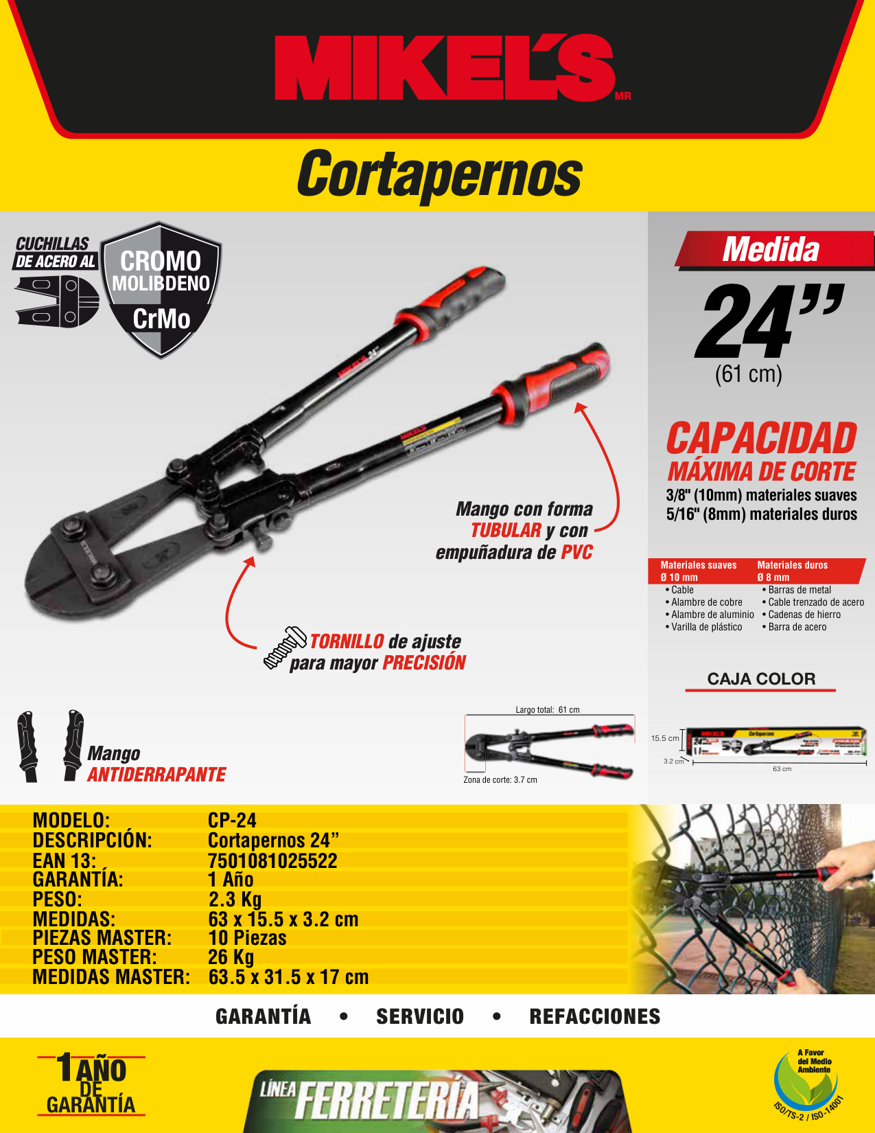 MIKELS CP-24 Cortapernos 24" - Imagen 2
