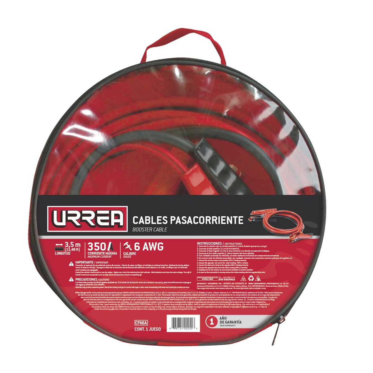 Cables pasa corriente, 3.5 m Urrea - Imagen 2
