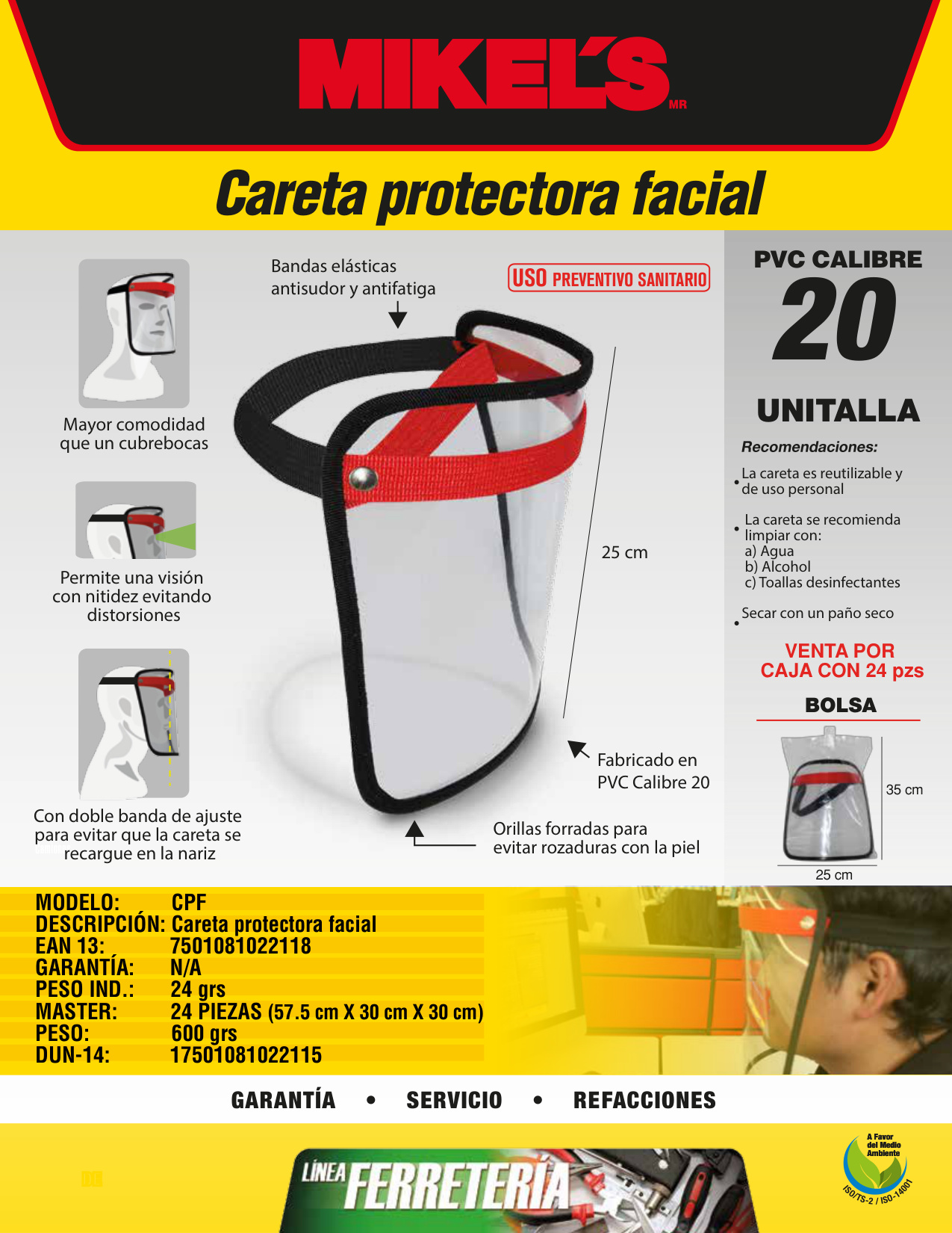 MIKELS CPF Careta protectora facial (Adulto) - Imagen 4