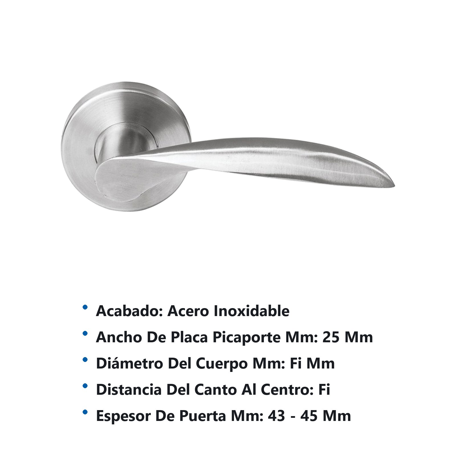 Manija tubular Messina función de paso, acero inoxidable, en caja Proforza - Imagen 2