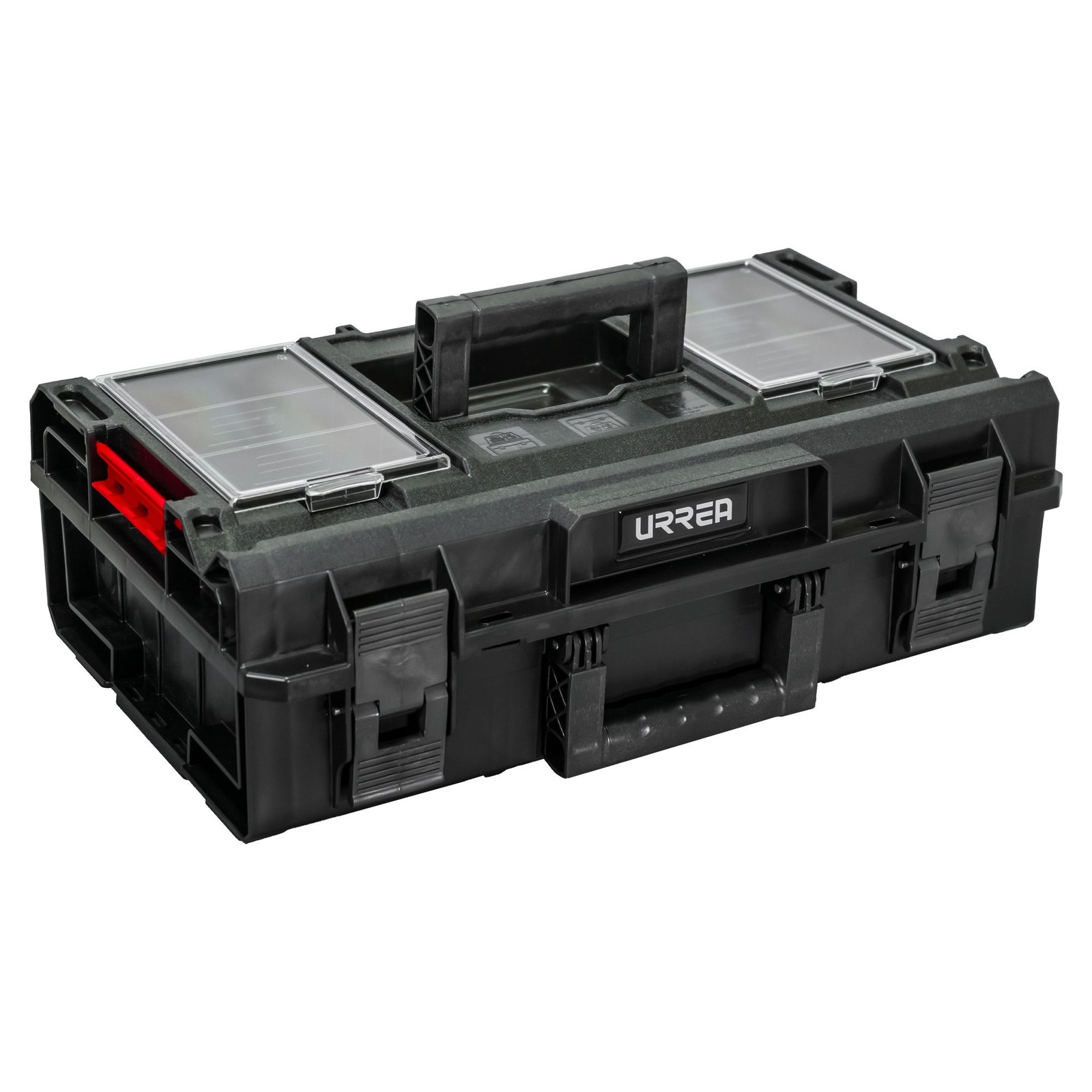 Caja portaherramientas plástica modular con compartimentos color negro 23" x 15" x 7" Urrea - Imagen 2
