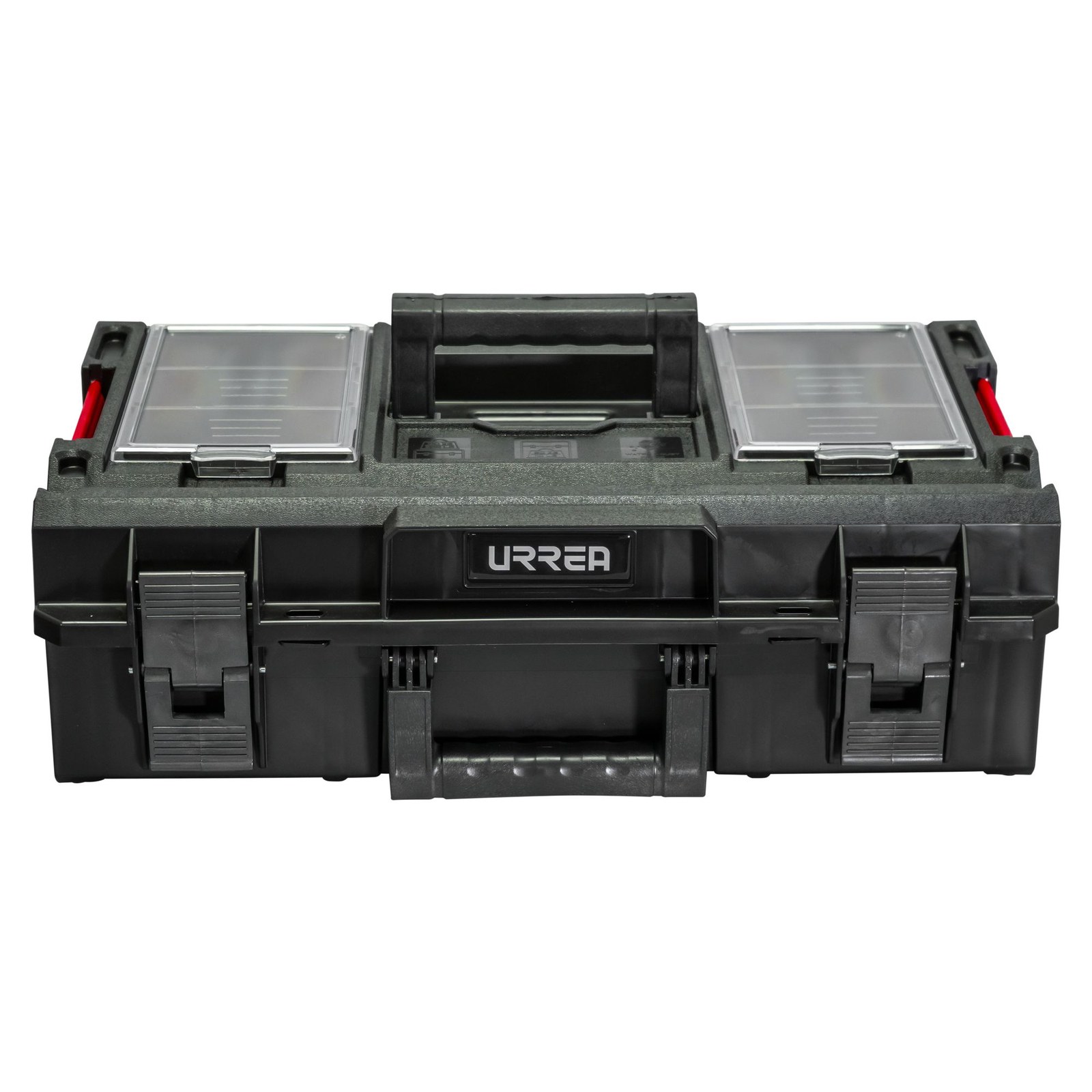 Caja portaherramientas plástica modular con compartimentos color negro 23" x 15" x 7" Urrea - Imagen 3