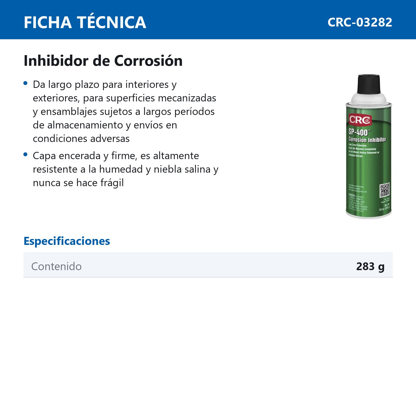 INHIBIDOR DE CORROSION SP-400 AEROSOL (283g) - Imagen 2