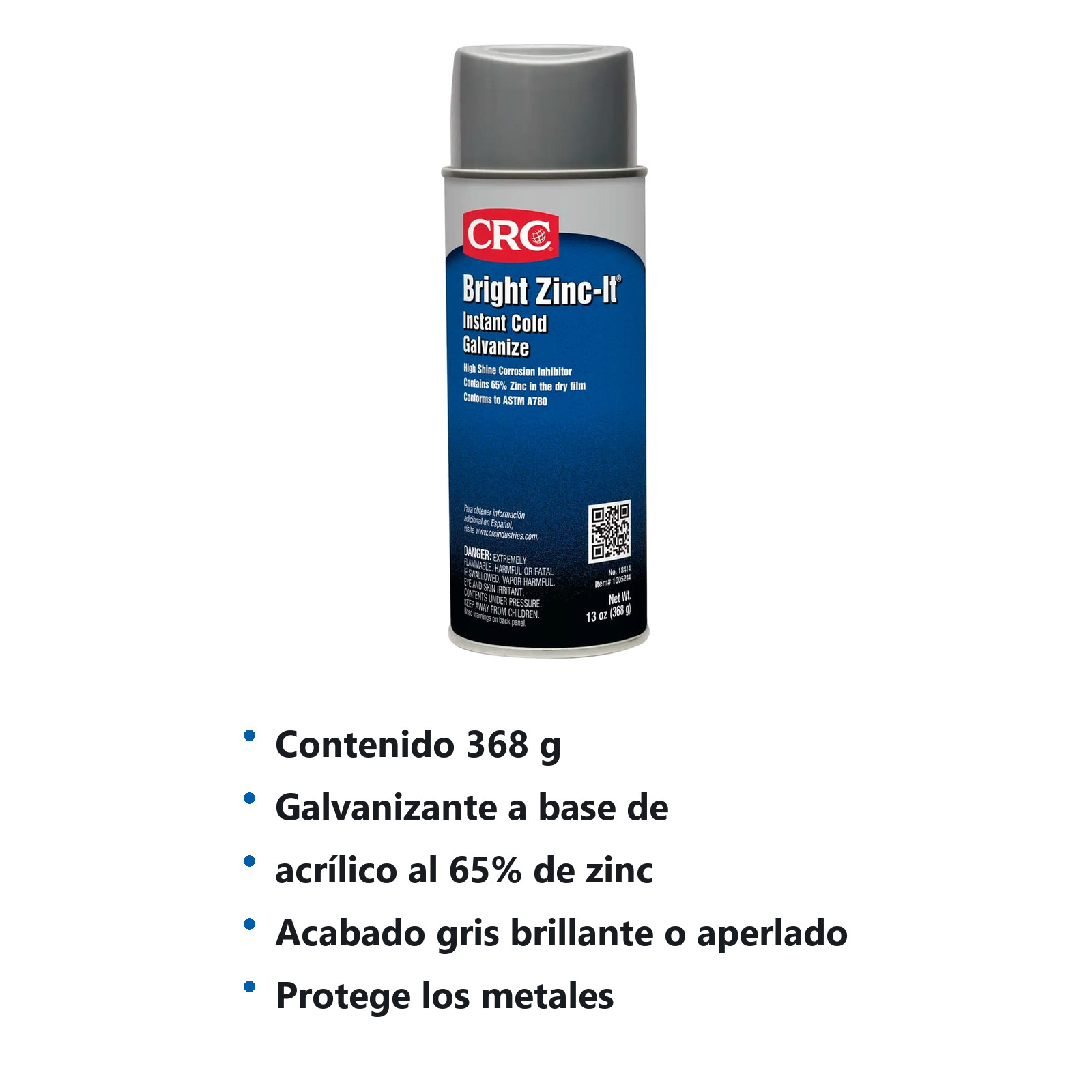 ZINC GALVANIZADO BRILLANTE EN AEROSOL BRIGHT ZINC-IT (368g) - Imagen 2