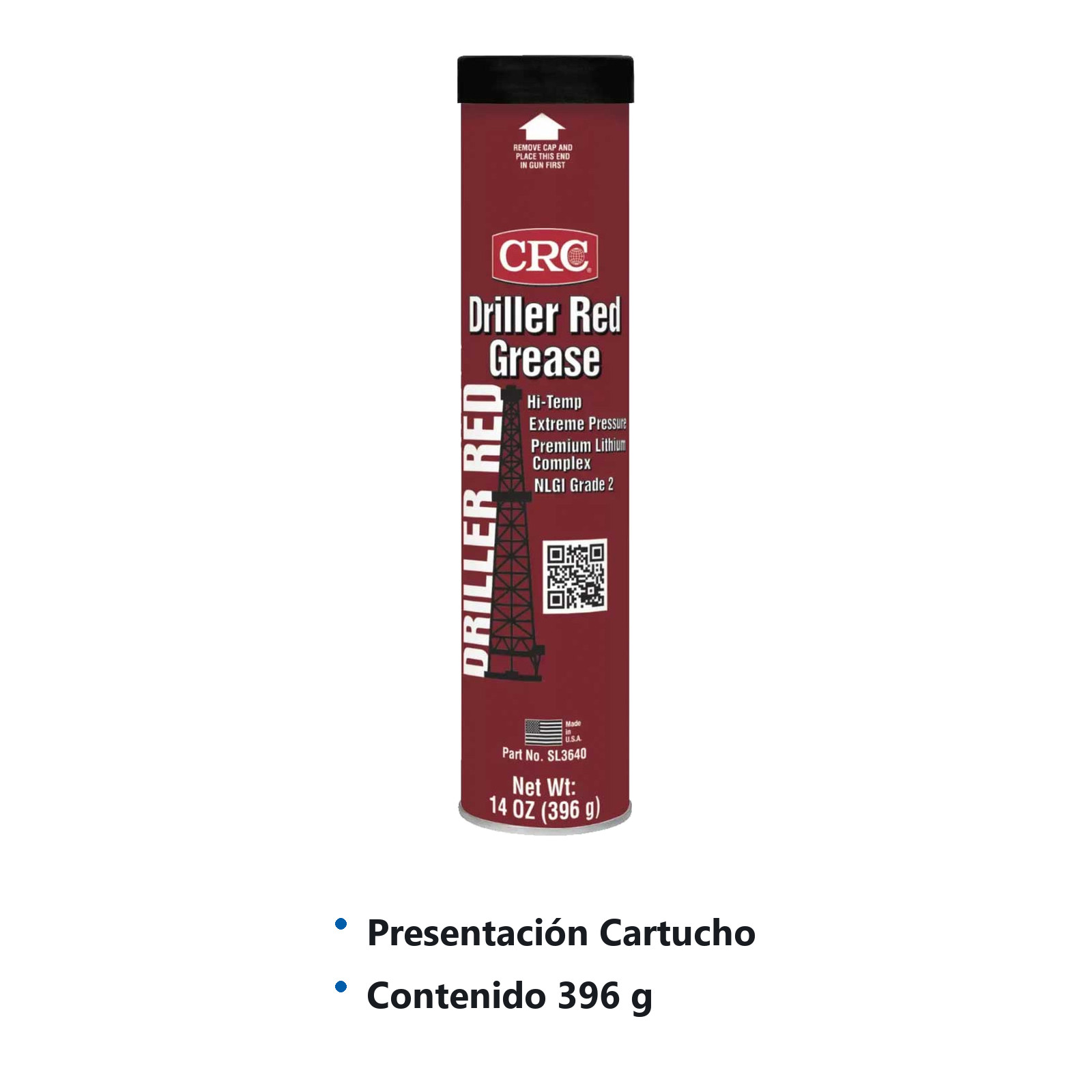 GRASA DE LITIO ROJA ALTA TEMPERATURA CARTUCHO (396g) - Imagen 2