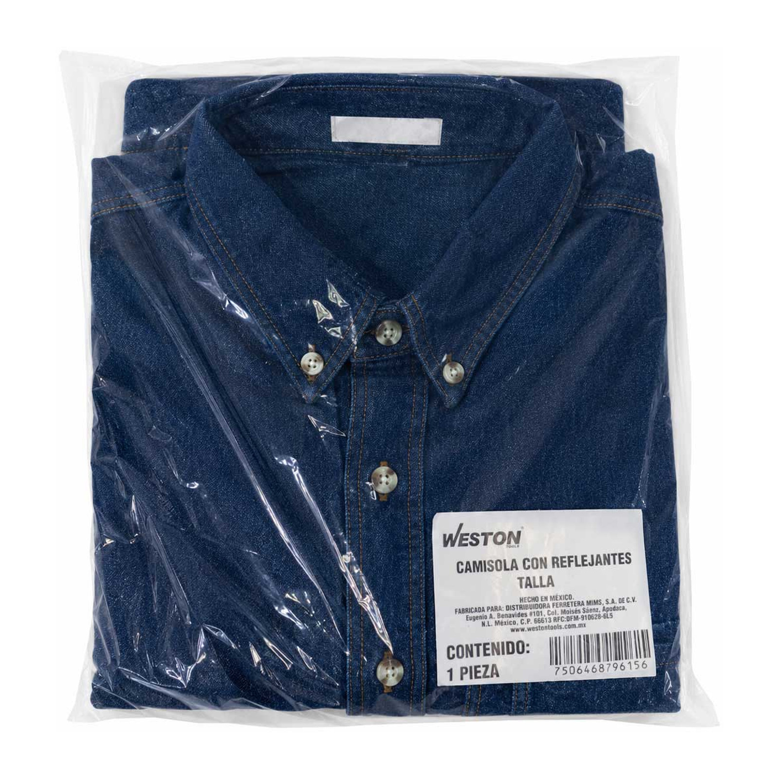CAMISOLA DE MEZCLILLA CON REFLEJANTES - XG - Imagen 4