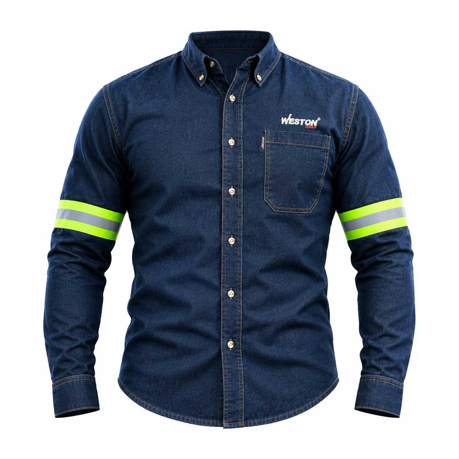 CAMISOLA DE MEZCLILLA CON REFLEJANTES WESTON - XG