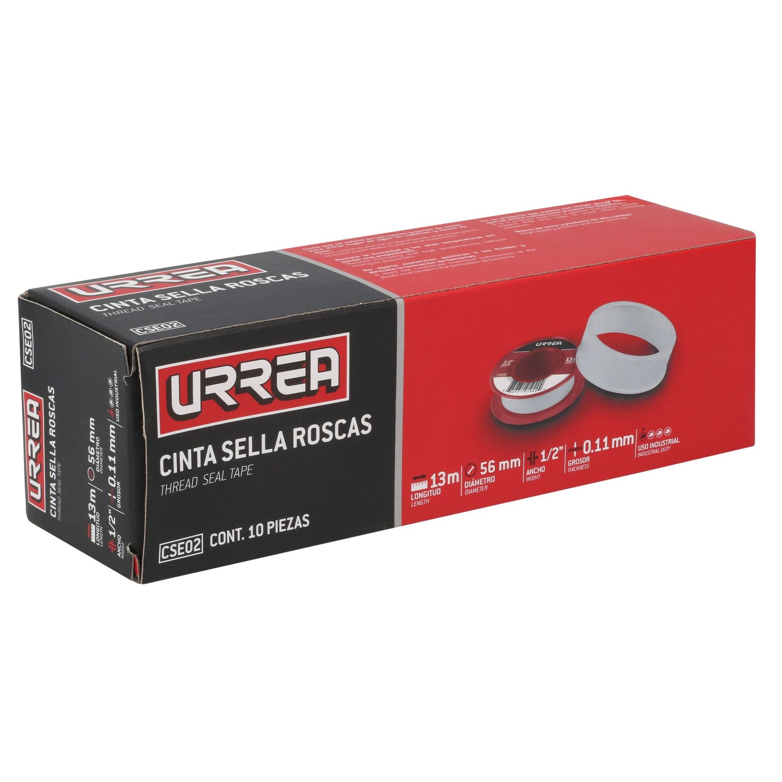 Cinta sella roscas de altas temperaturas 13 mm x 13 m Urrea - Imagen 3