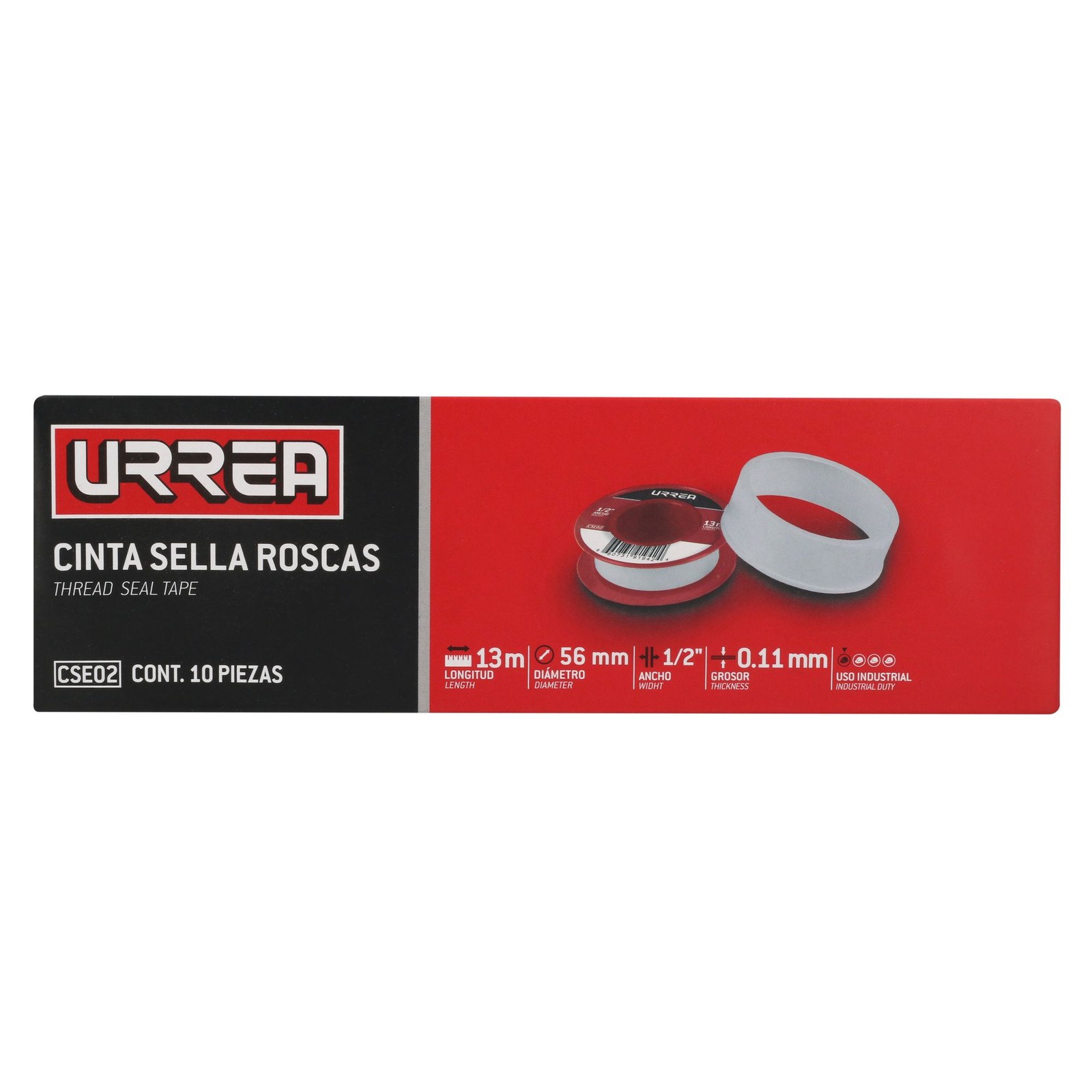 Cinta sella roscas de altas temperaturas 13 mm x 13 m Urrea - Imagen 4