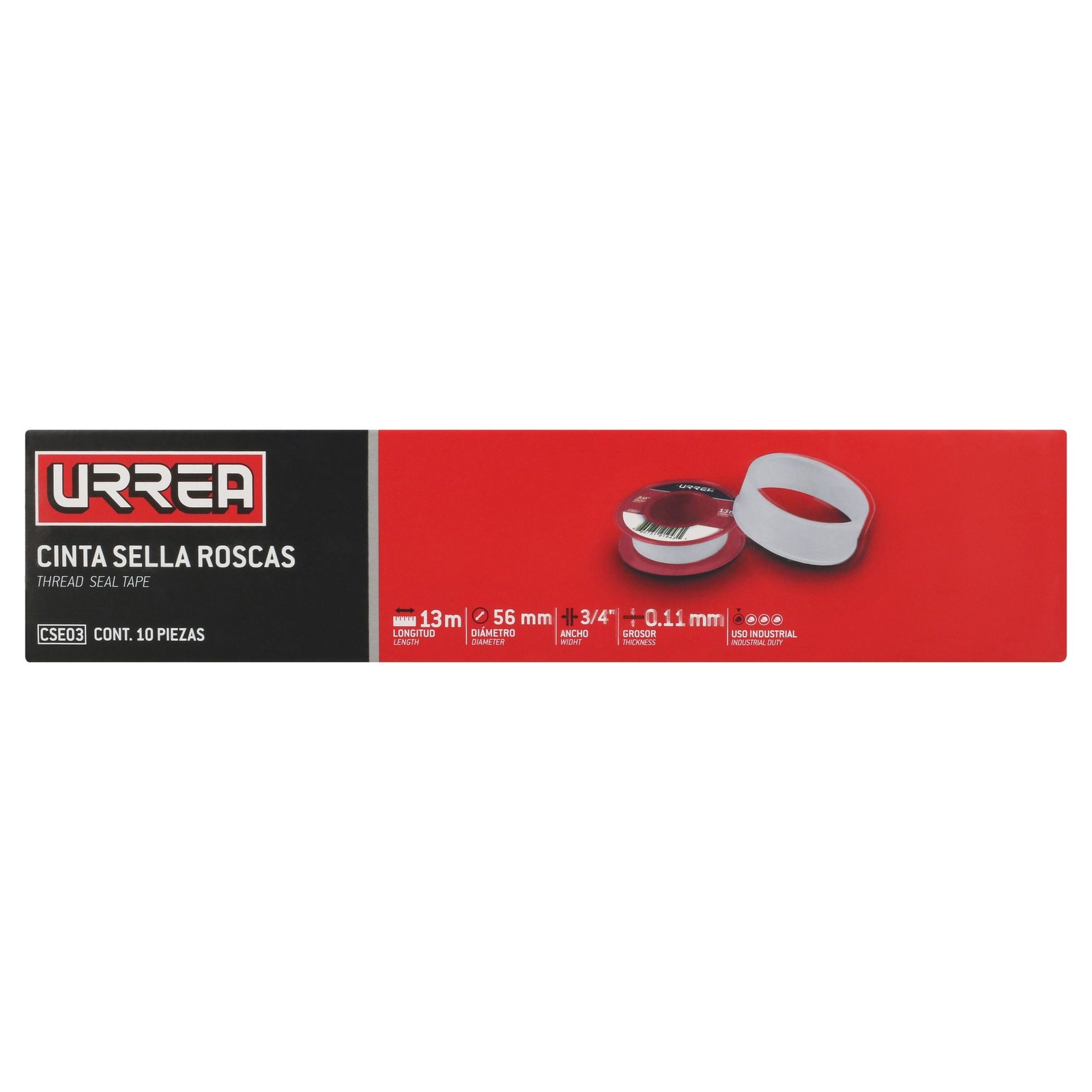 Cinta sella roscas de altas temperaturas 19 mm x 13 m Urrea - Imagen 3