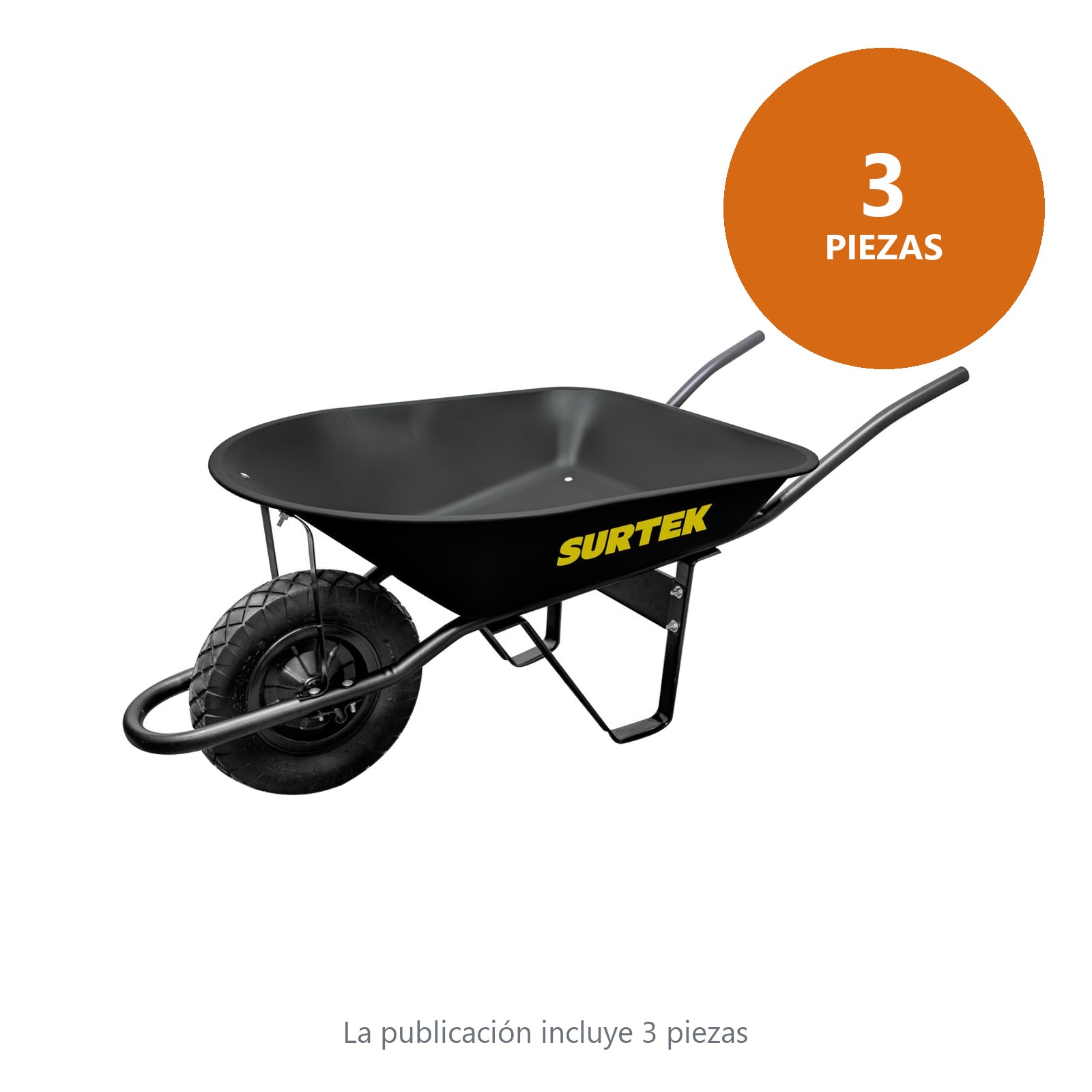 Carretilla ligera con bastidor metálico 5 Ft llanta neumática de 2 capas Surtek - Imagen 2