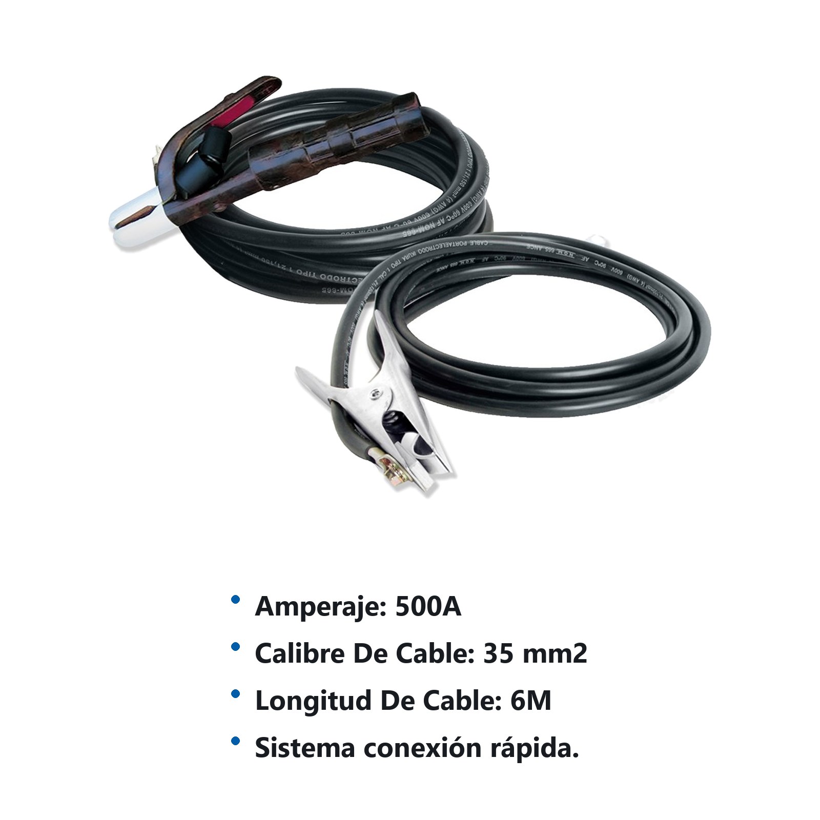 Juego de cables para soldadora 500 A, 6 m Urrea - Imagen 2