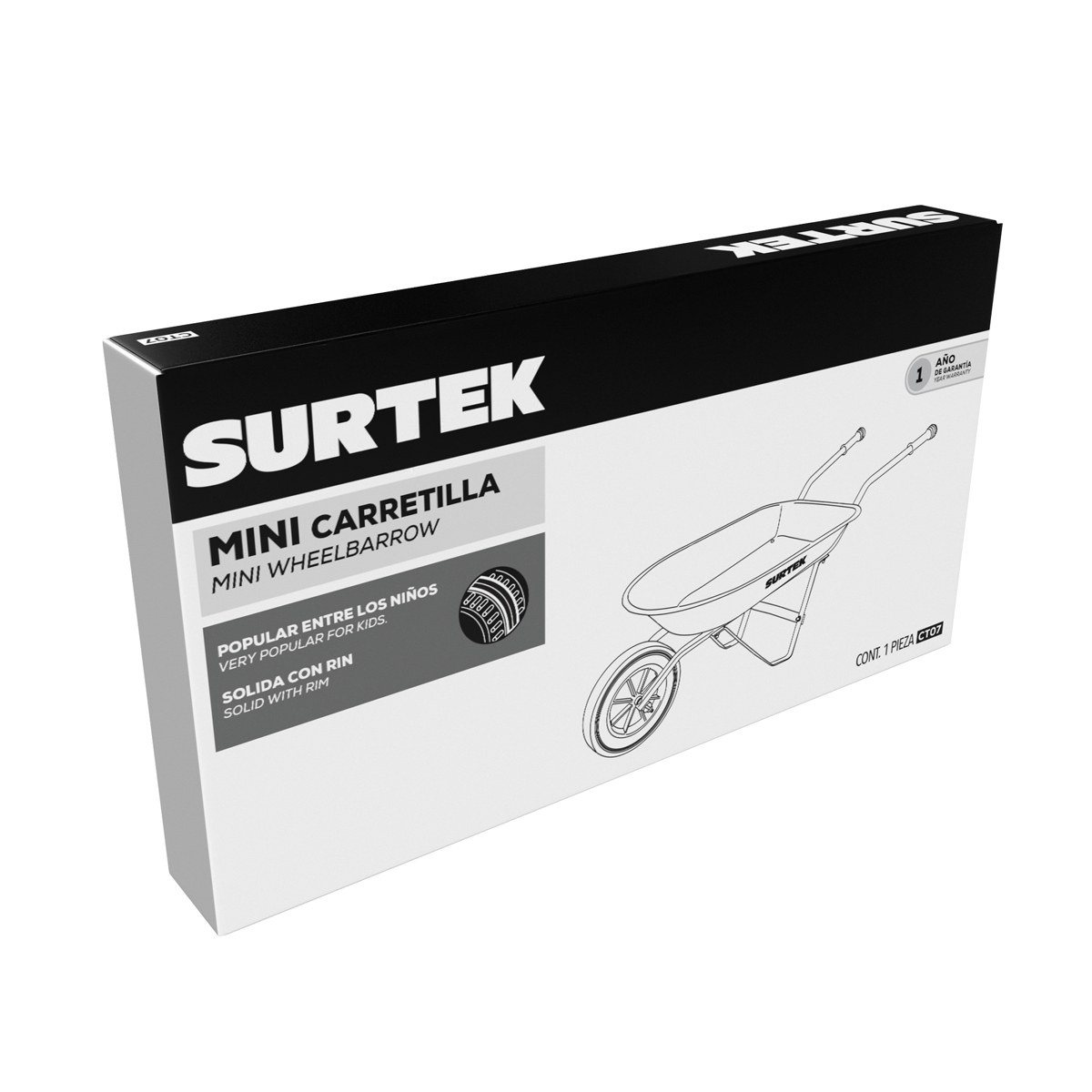 Mini carretilla para niños 1Ft llanta sólida Surtek - Imagen 2