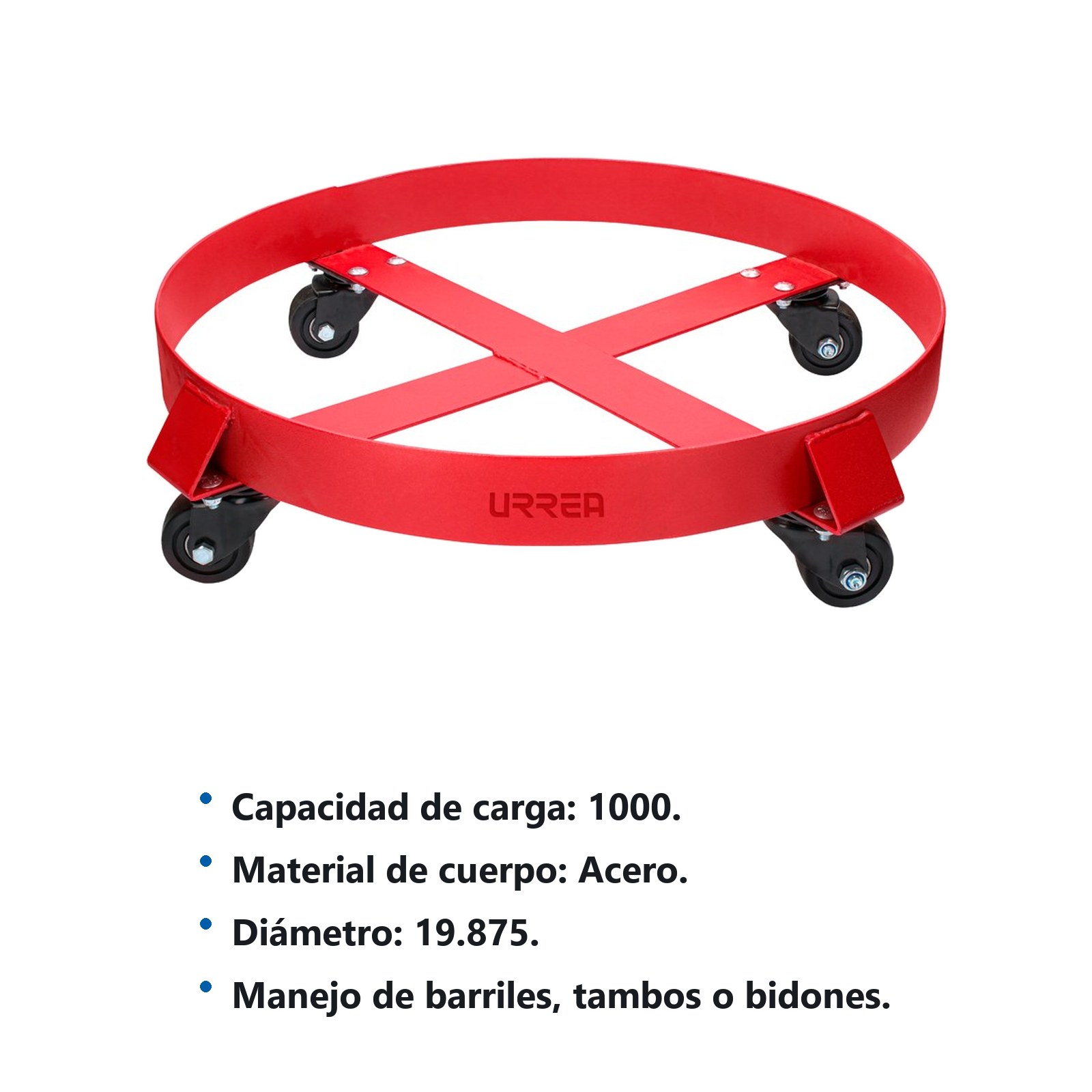 Carro para tambos de 30 gal, 1000 lb Urrea - Imagen 2