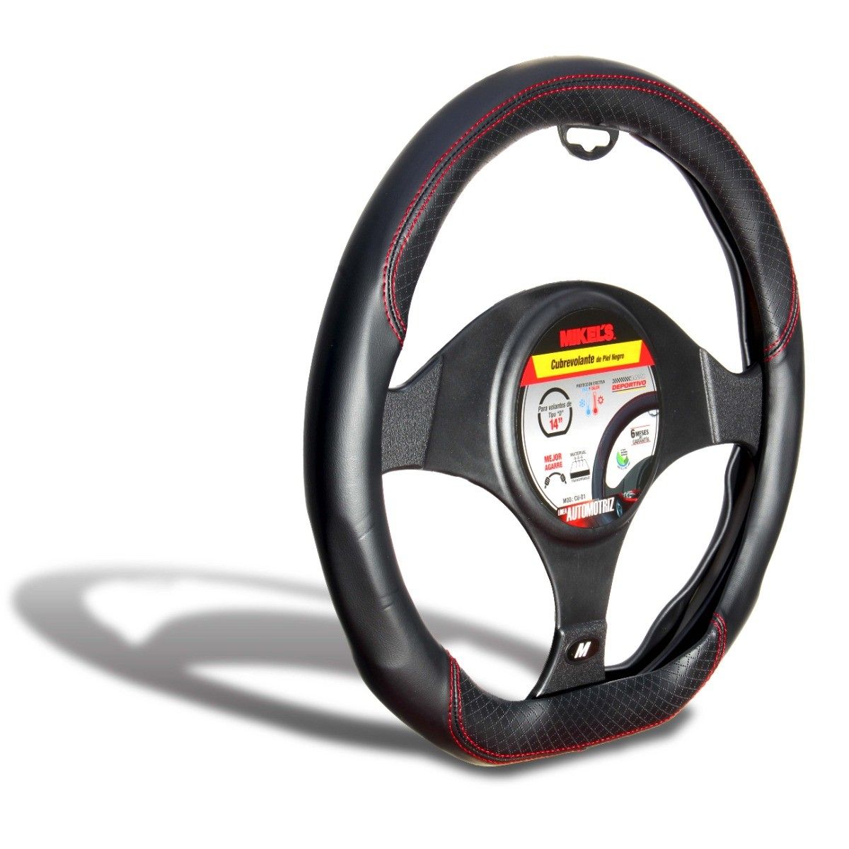 MIKELS CU-D1 Cubrevolante de piel, color negro, Forma "D" - Imagen 2