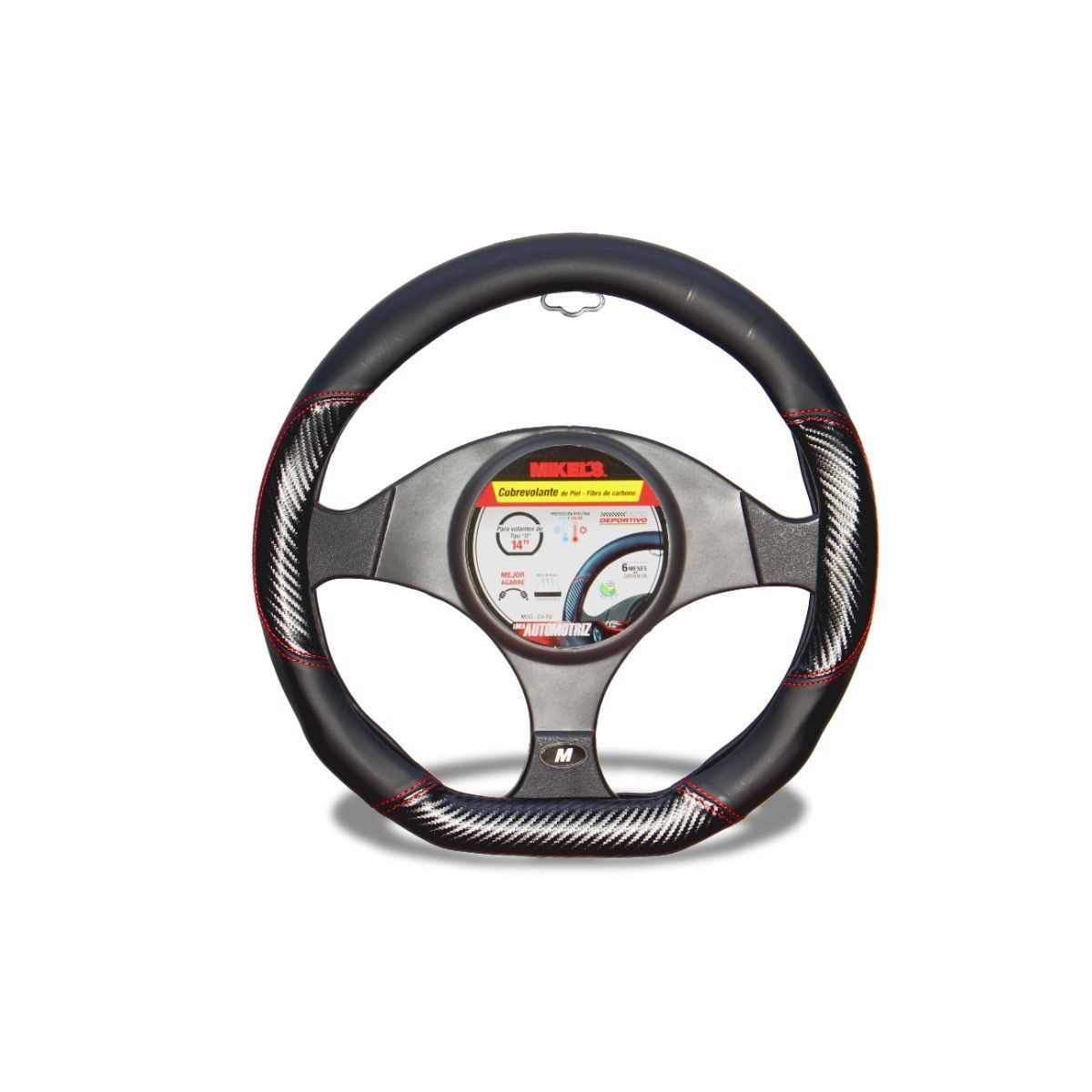 MIKELS CU-D2 Cubrevolante de piel, fibra de carbono forma "D"