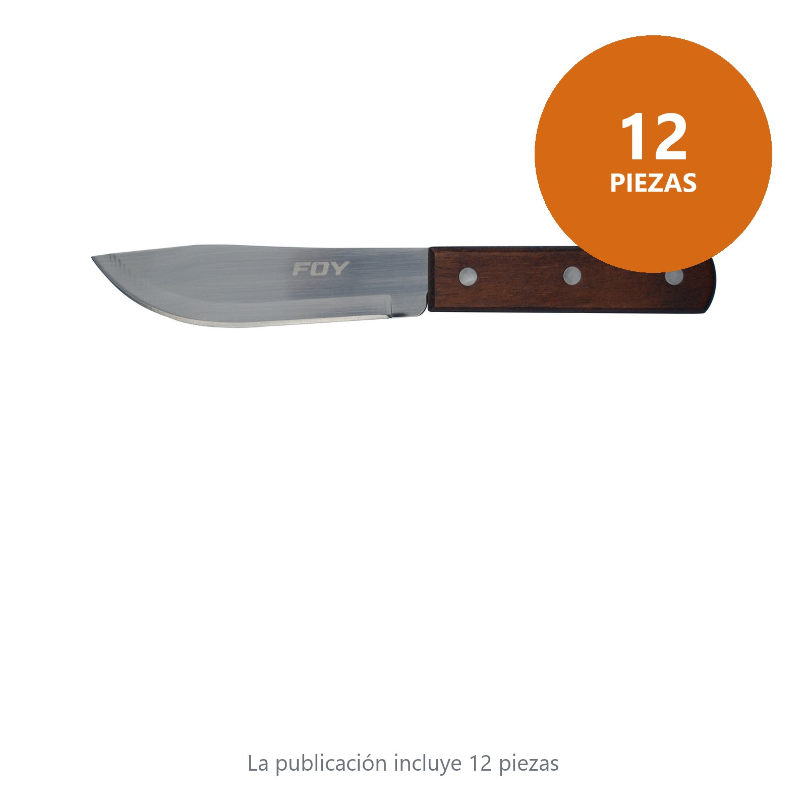 Cuchillo cebollero de acero inoxidable con mango de madera de 5" Foy - Imagen 3