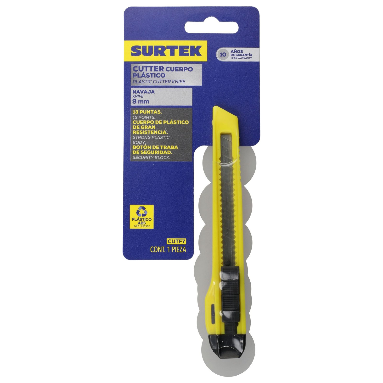 Cutter con cuerpo de plástico de 9 mm, tipo lápiz Surtek - Imagen 2