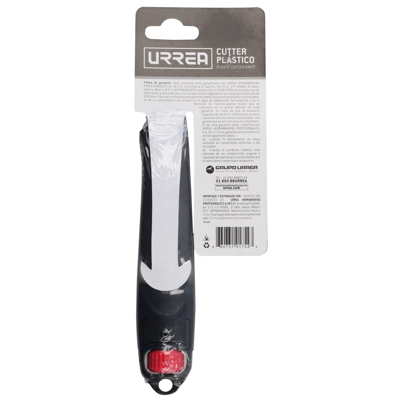 Cutter con cuerpo de plástico de 18 mm, con hoja recubierta de PTFE Urrea - Imagen 3