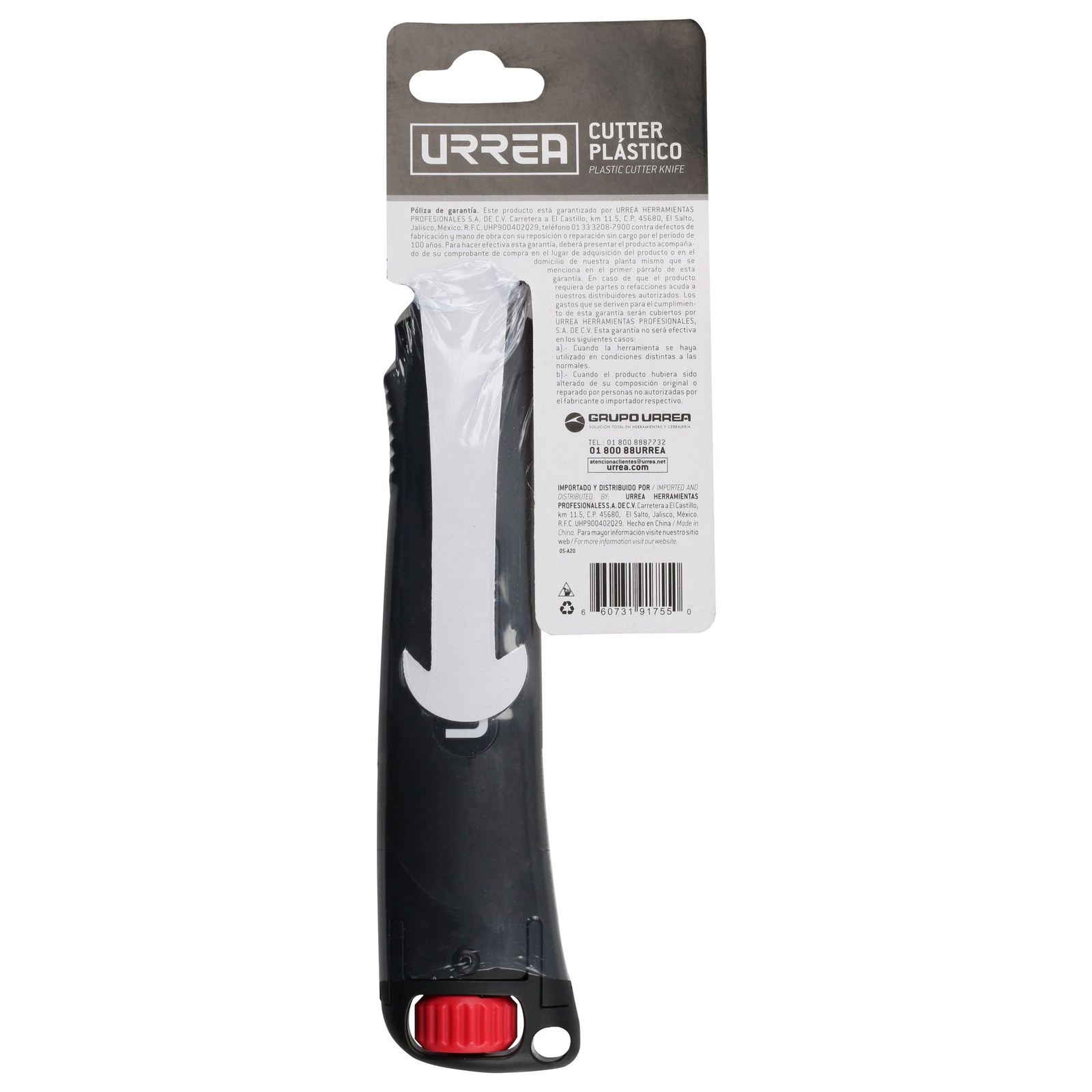 Cutter con cuerpo de plástico de 25 mm, con hoja recubierta de PTFE Urrea - Imagen 3
