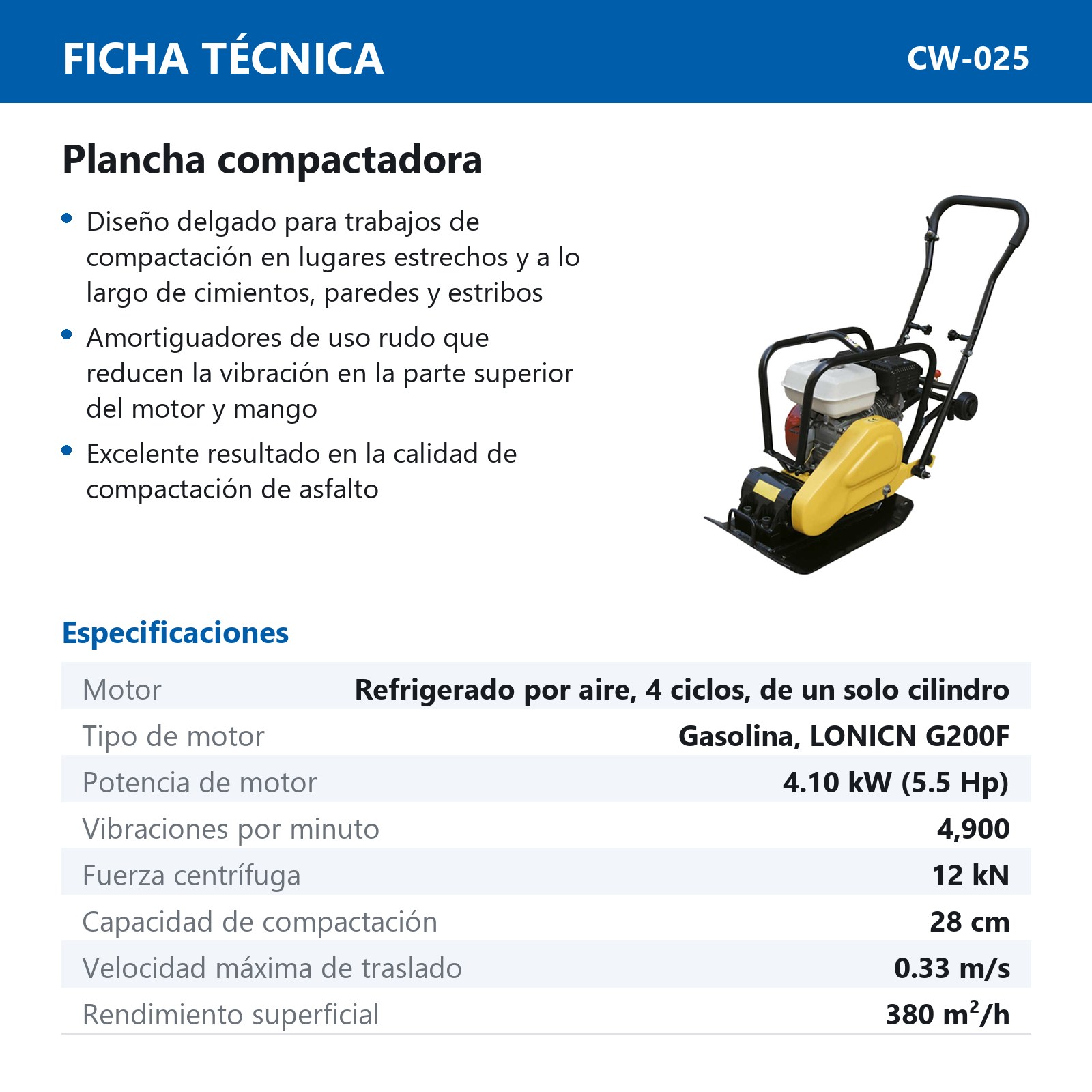 PLANCHA COMPACTADORA 5.5HP - Imagen 2