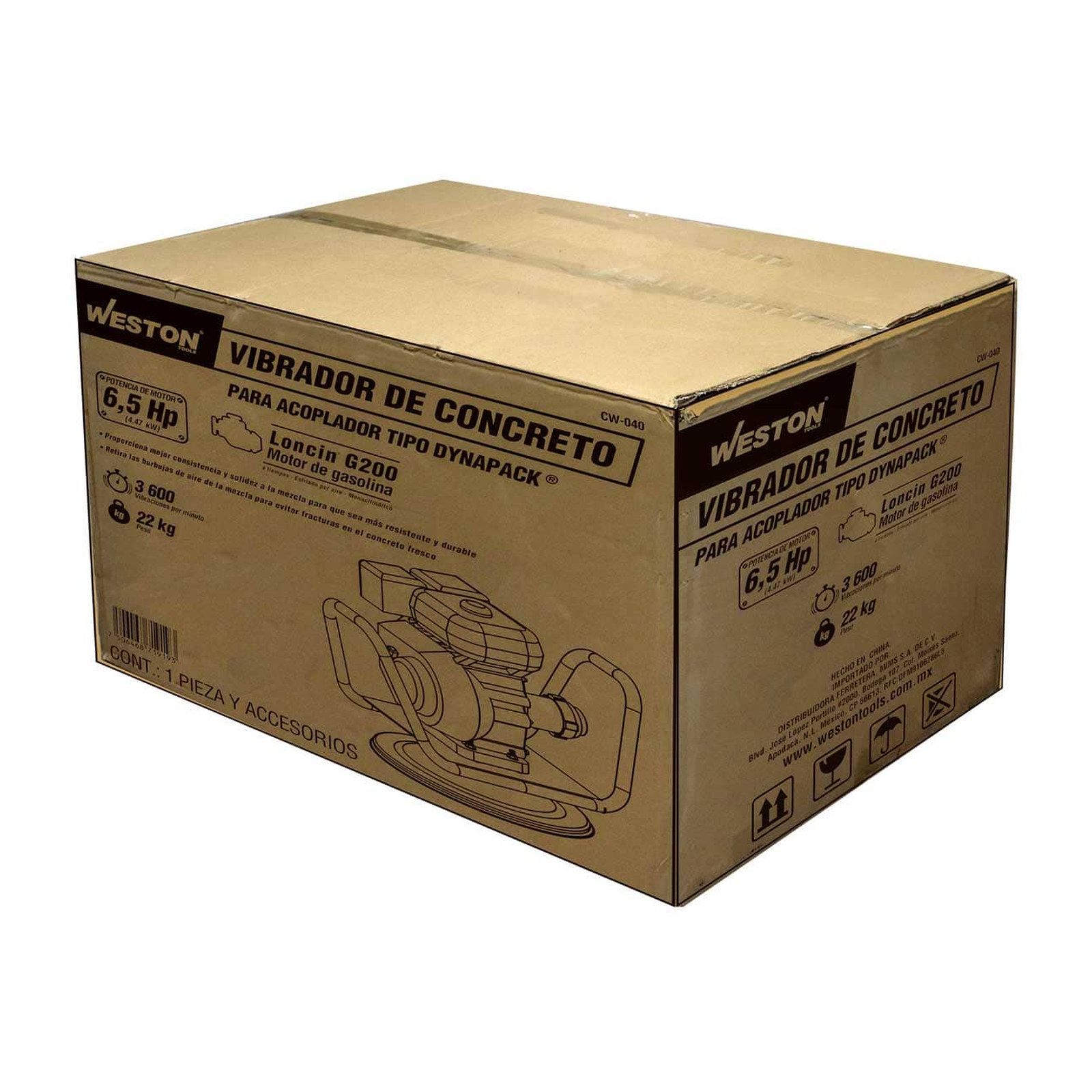 VIBRADOR D/CONCRETO C/EJE TIPO DYNAPACK 4 TIEMPOS 6.5HP - Imagen 4
