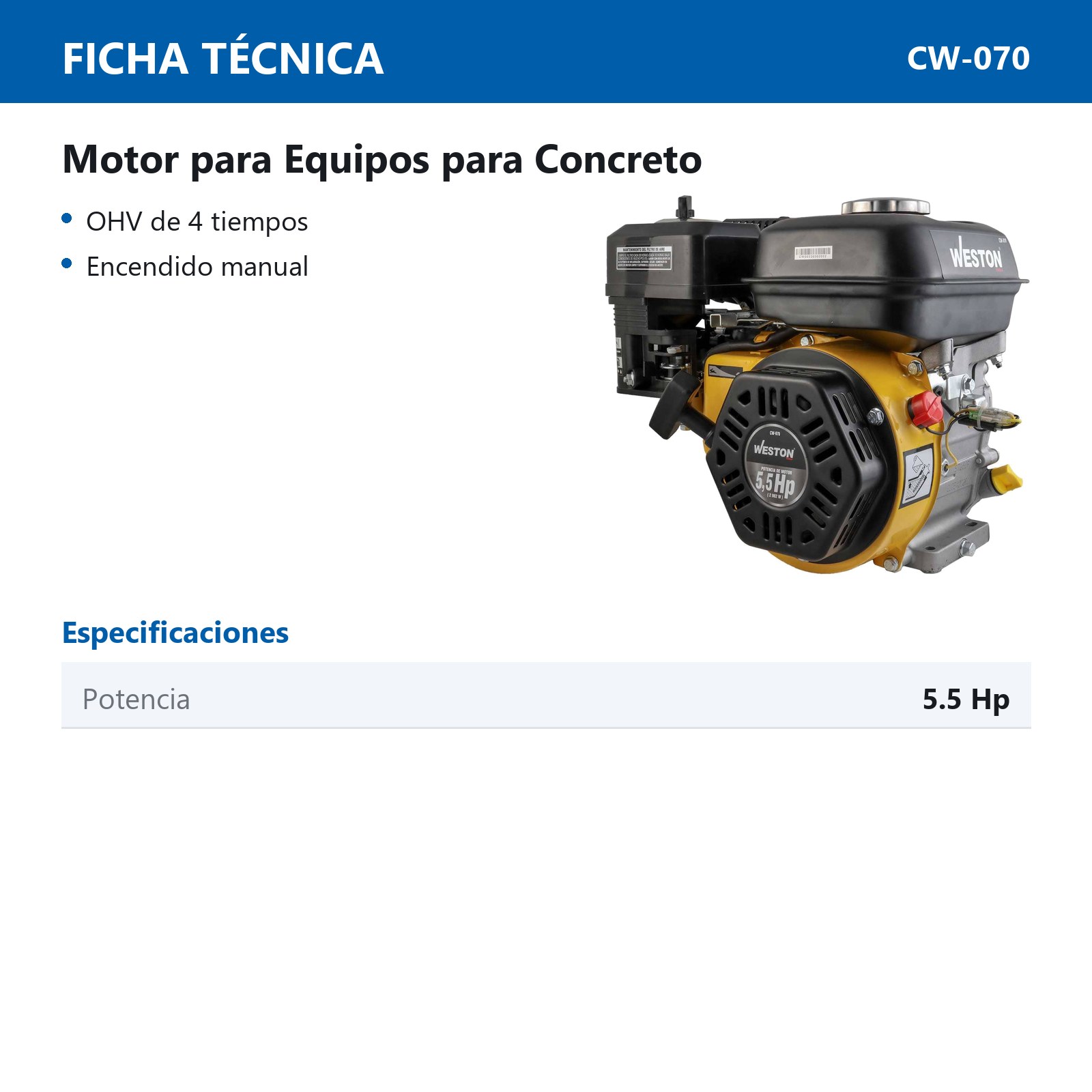 MOTOR P/MOTOBOMBA DE AGUA 3'' 5.5HP - Imagen 4