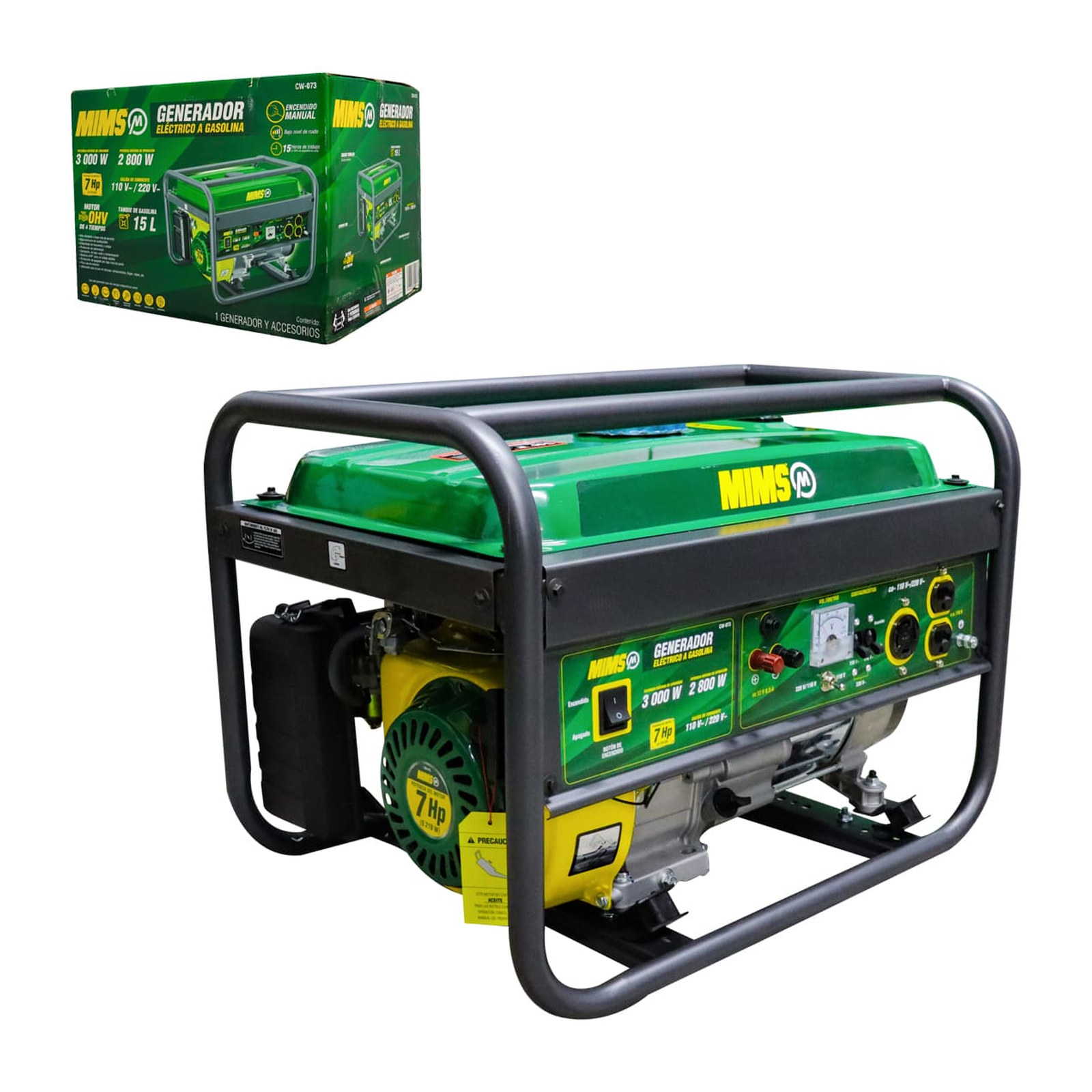 Generador Eléctrico a Gasolina 3000W Inicio Manual MIMS