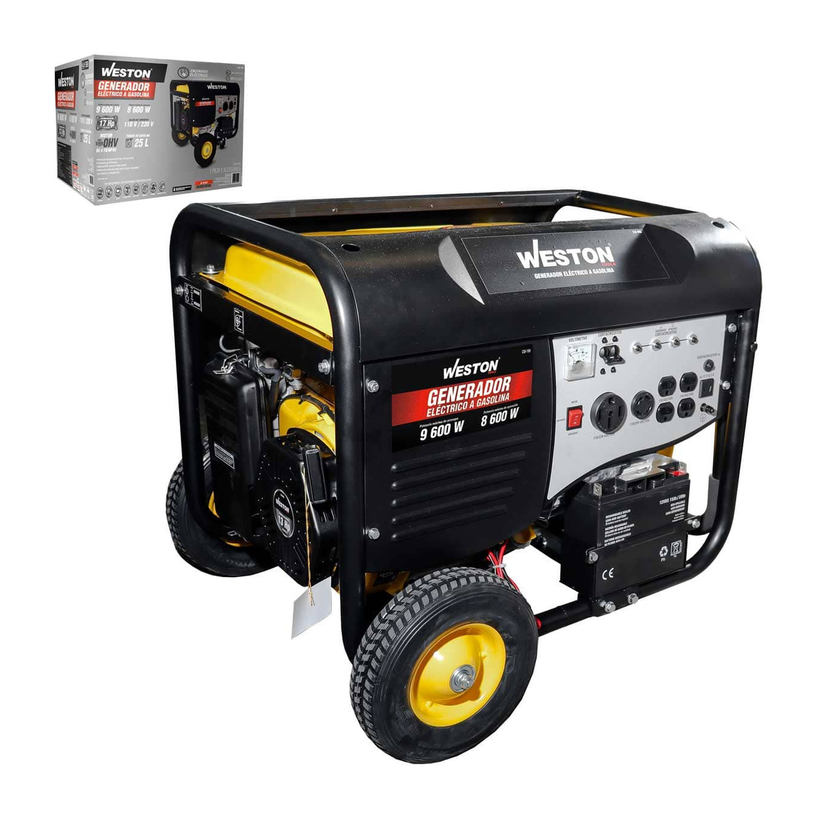 Generador Eléctrico a Gasolina Weston 9020 W con Encendido Eléctrico