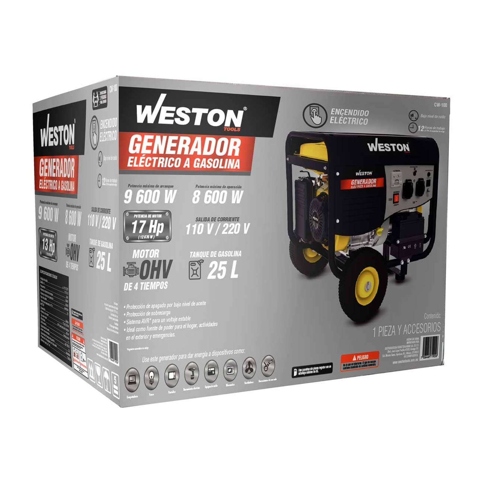 GENERADOR ELECTRICO A GASOLINA 9020W (INICIO ELECTRICO) - Imagen 4