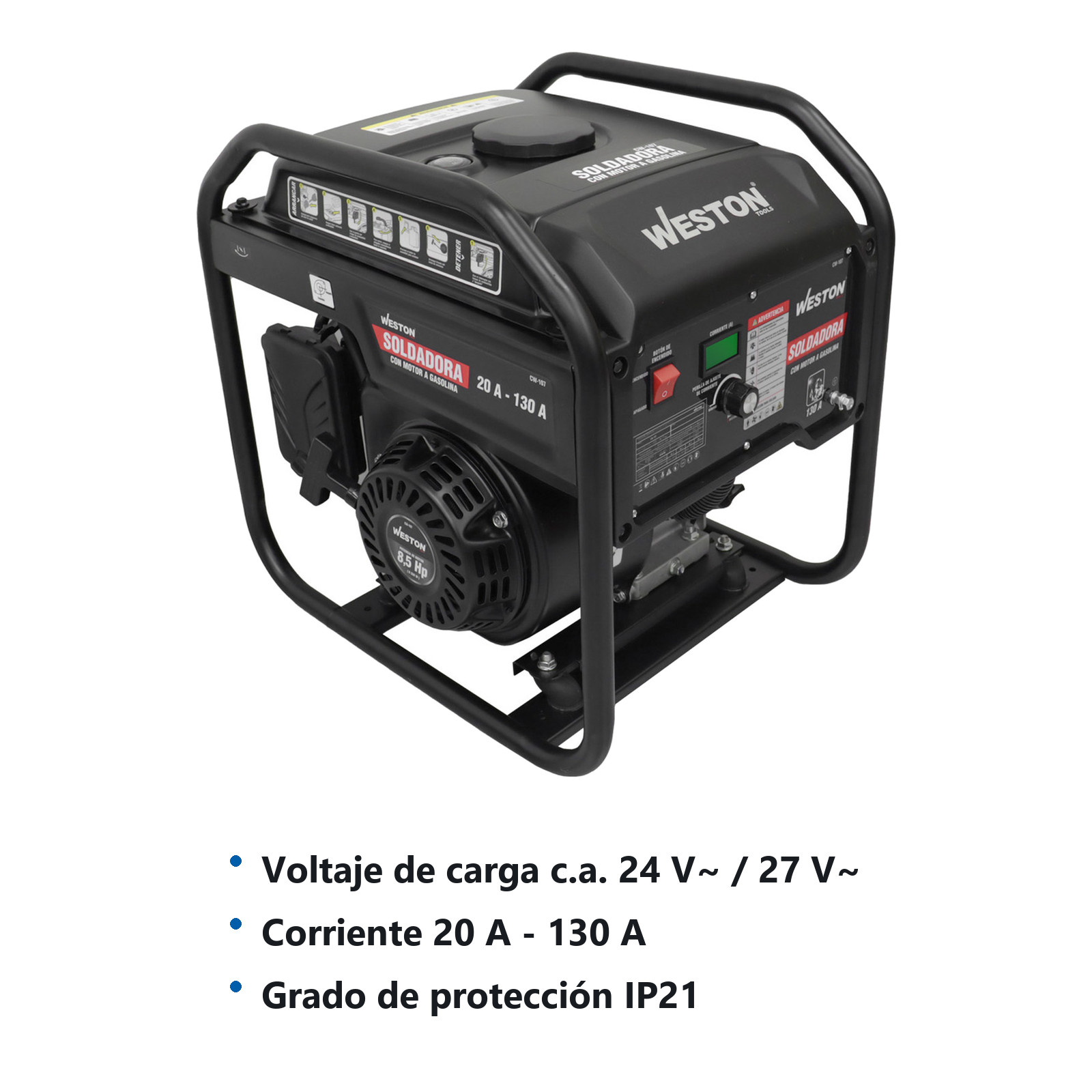 SOLDADORA C/MOTOR A GASOLINA 130A 8.5 HP - Imagen 2