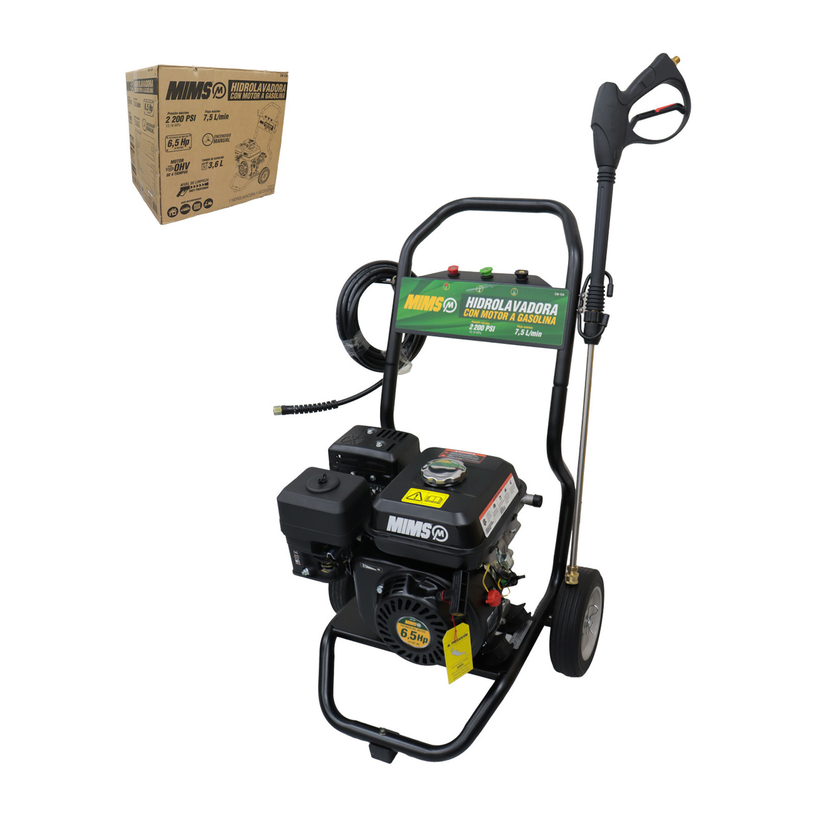 Hidrolavadora a Gasolina 6.5 HP 2200 PSI 7.5 L/min MIMS