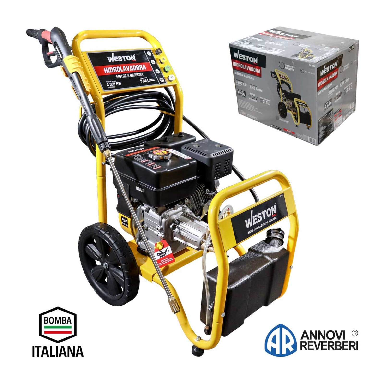 Hidrolavadora a Gasolina Weston 6.5 HP 3000 PSI 9.46 L/Min
